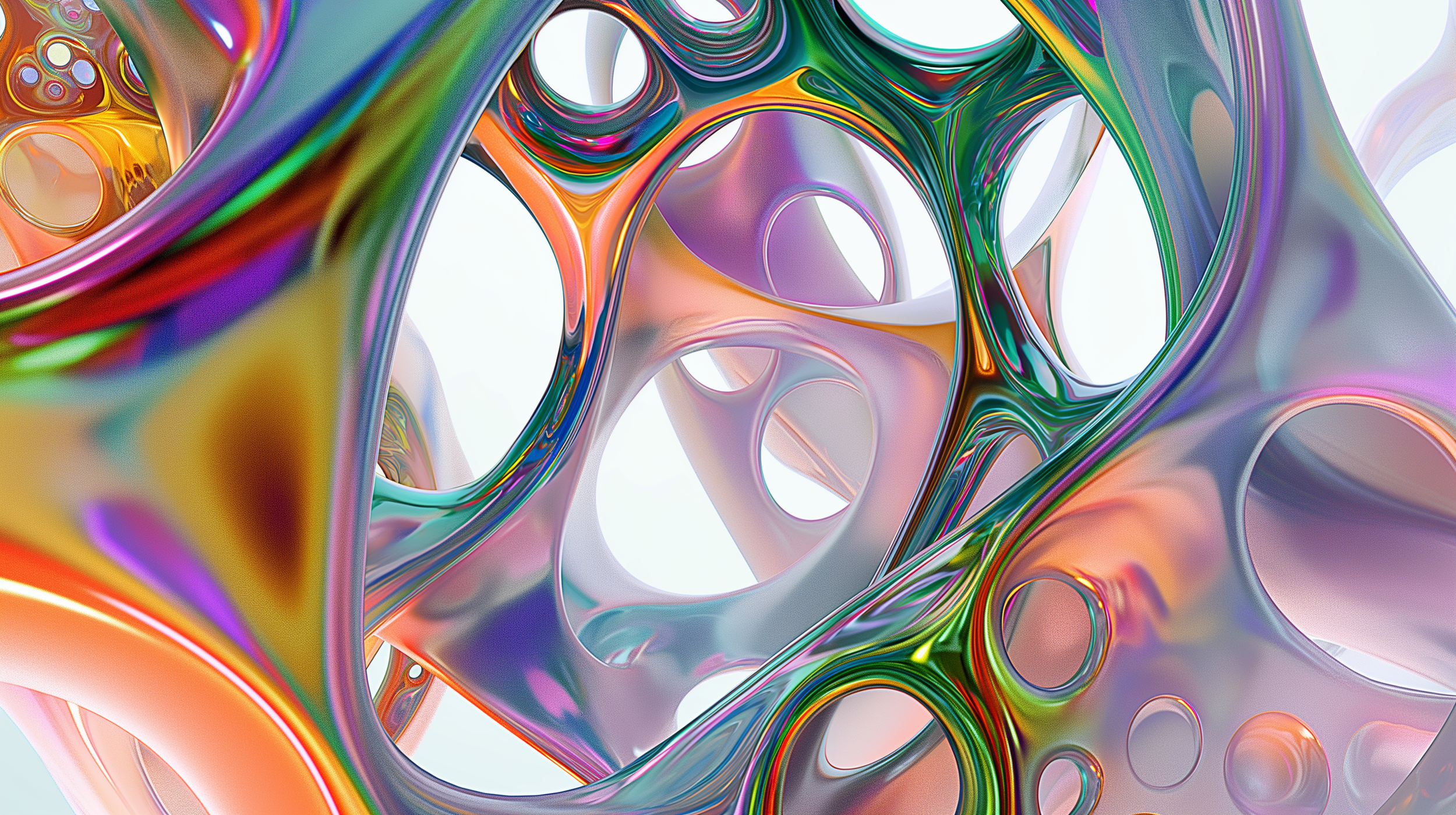 Artwork Name: Reflective Currents
Description: Reflective Currents explores the reflective nature of light as it moves through interconnected forms. The prismatic surfaces bend and stretch, creating a sense of movement as the light dances across them