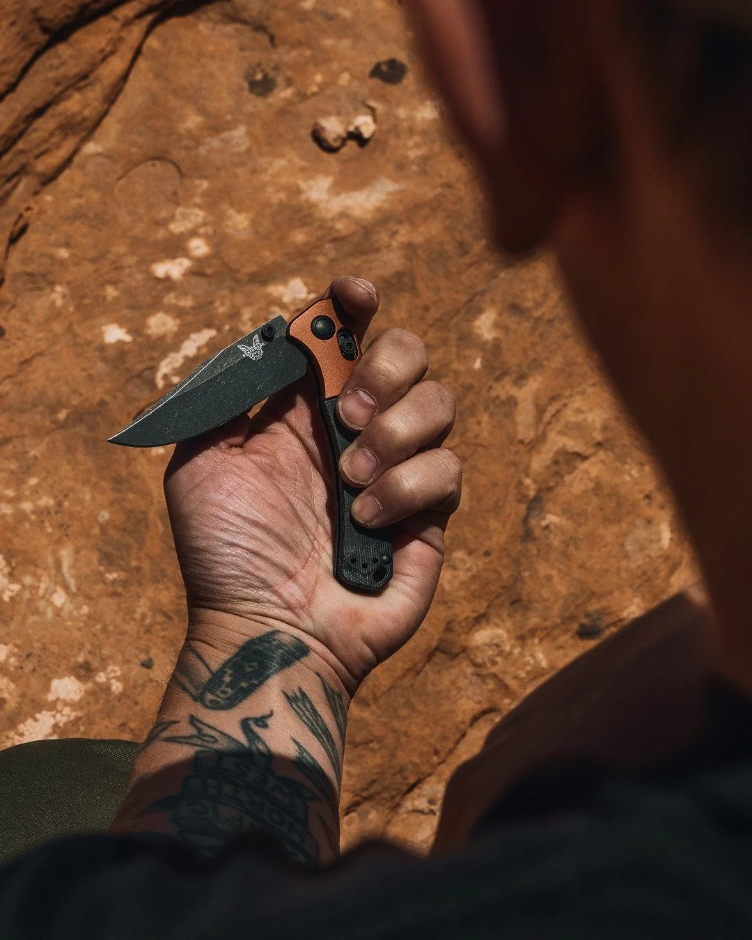 The all-new Benchmade Crooked River and Mini Crooked River bring a touch of understated class and uncompromising performance to your EDC with burnt copper aluminum bolsters and black canvas micarta handle scales. Available at Trapper Jon's Knives.