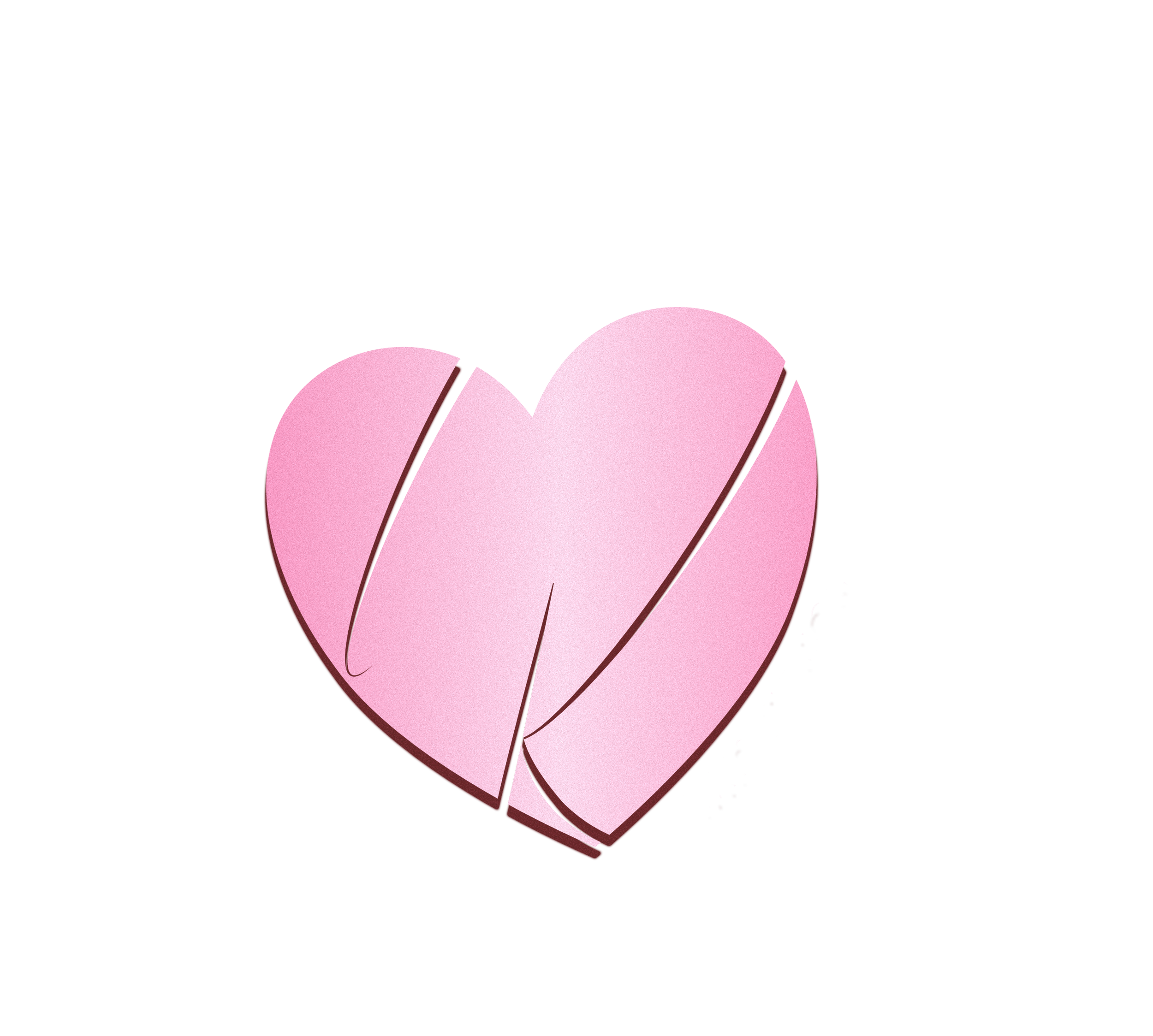 Pink, stylized heart with lines and the word 'ATTACHMENTS' written along the bottom curve.
