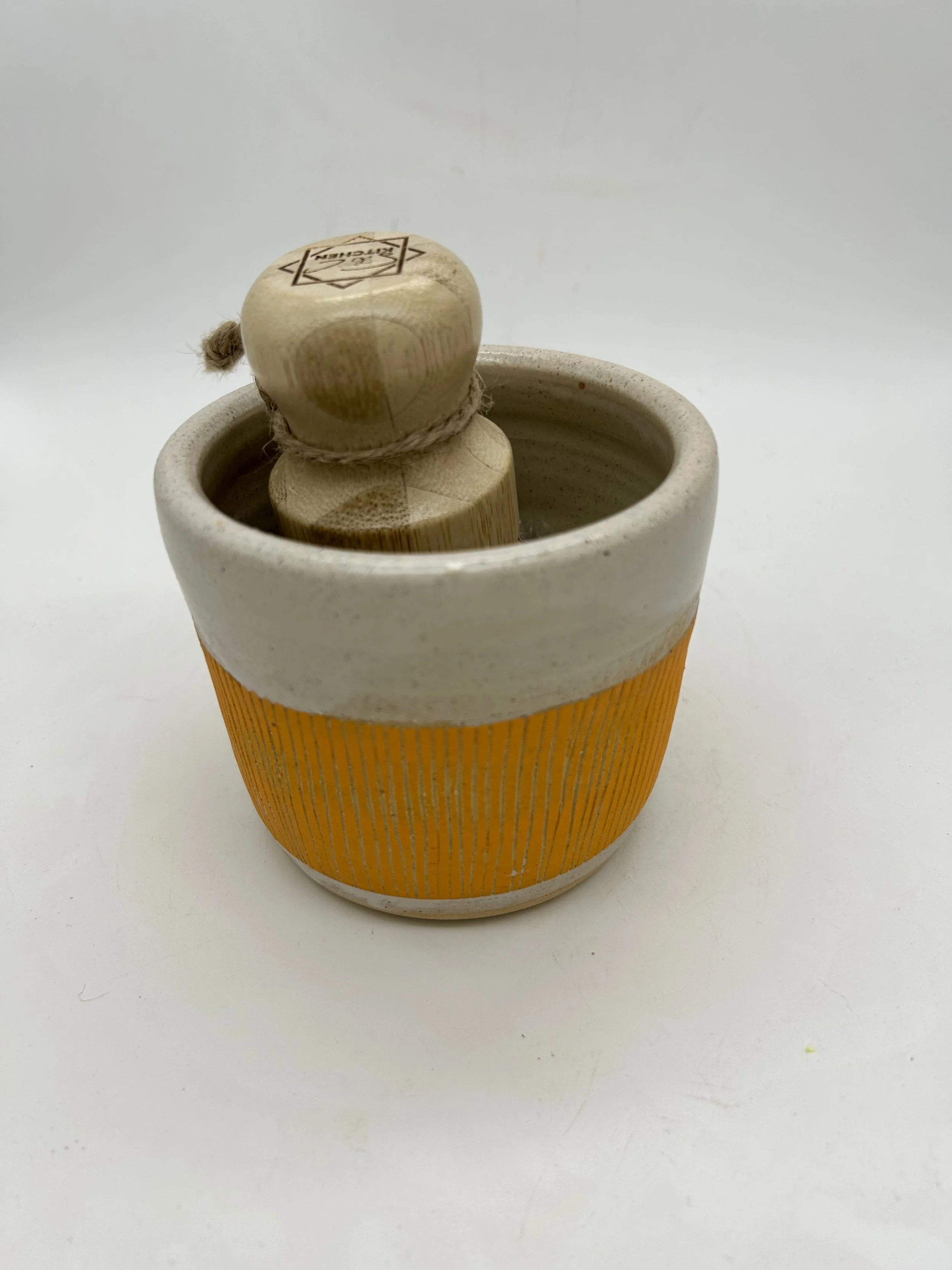 Orange and Cream Solid Dish Soap Container