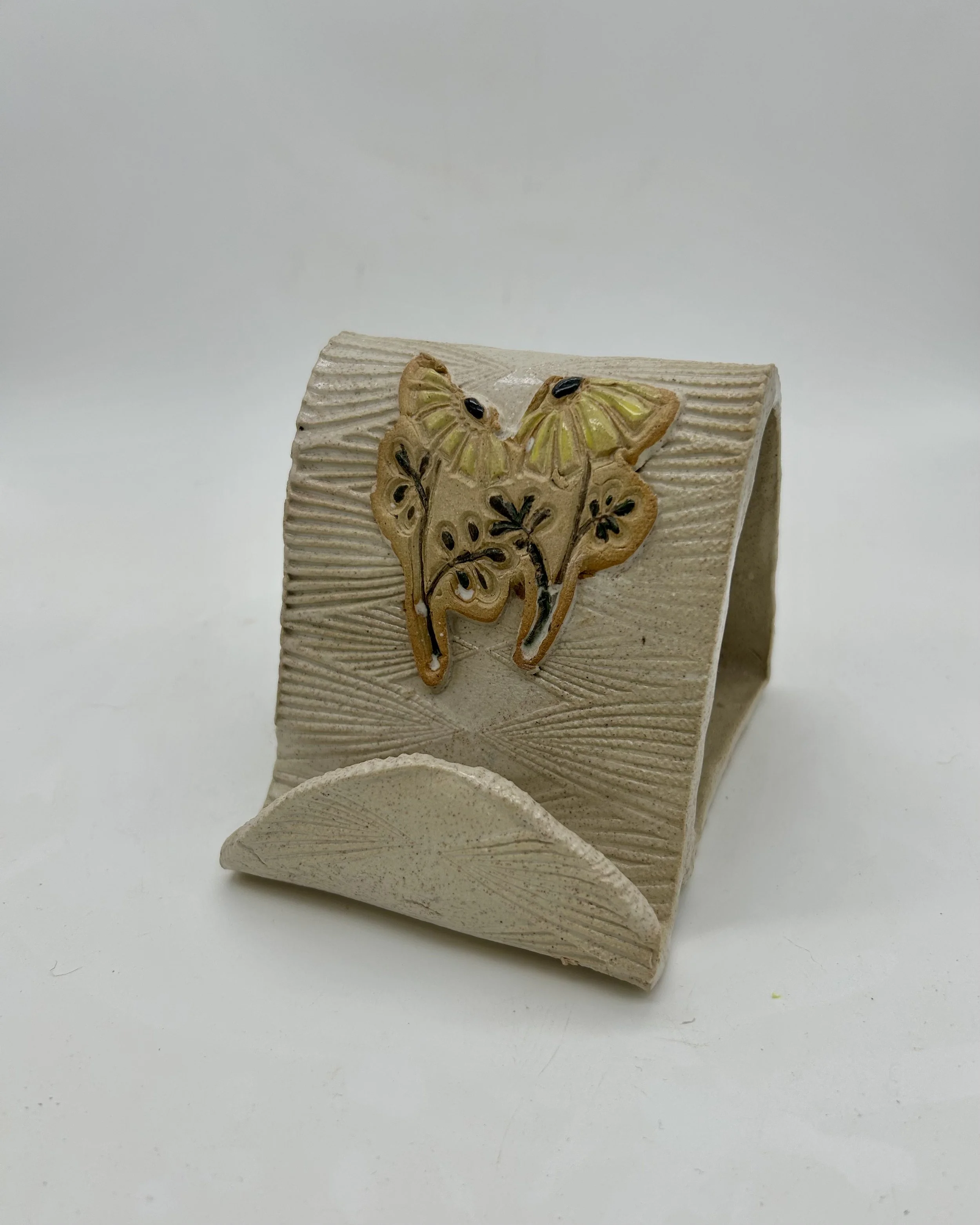 Cream Flower Cell Phone Holder