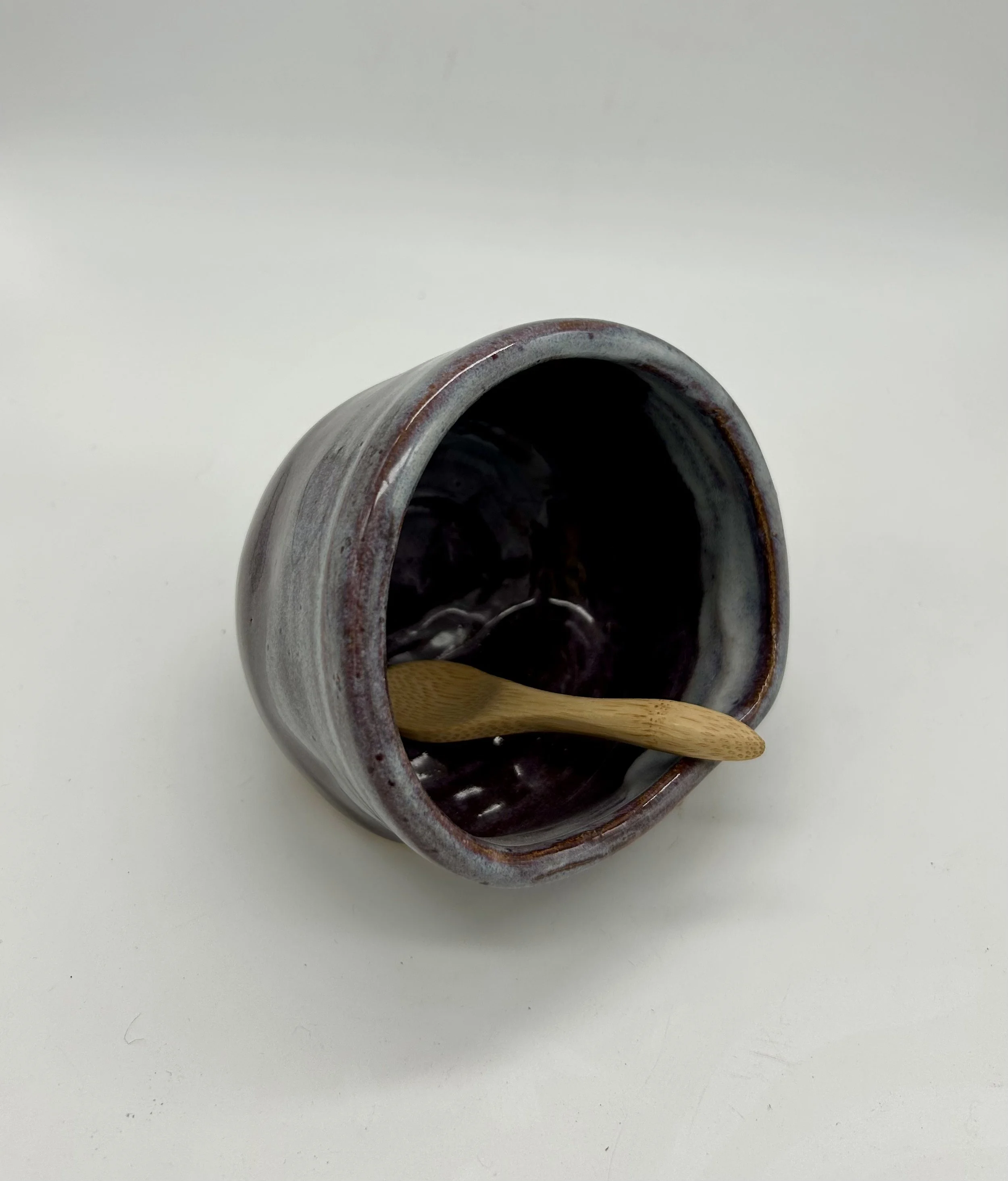 Deep Purple with Frosty Rim Salt Cellar