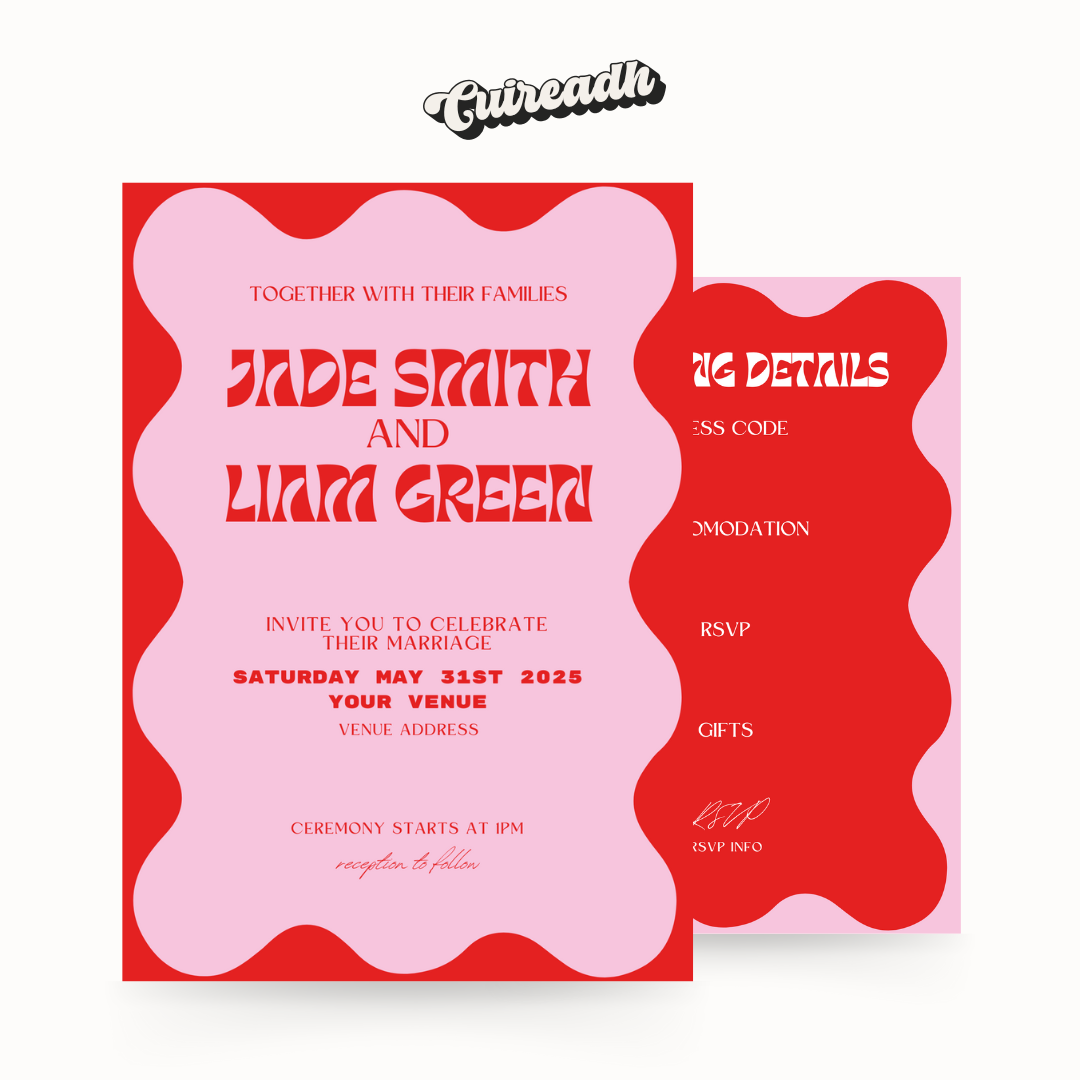 Wavy Pink Invitation
