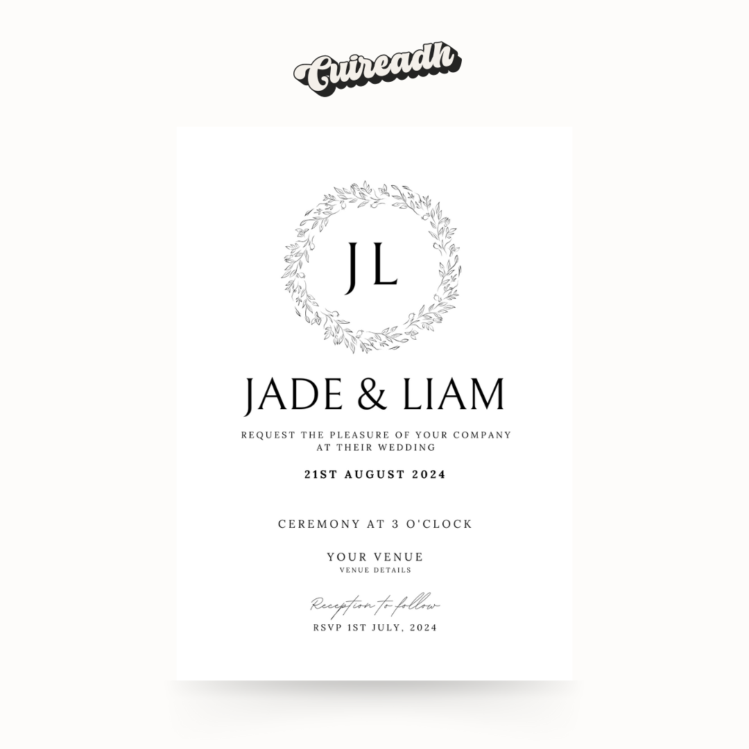 Minimal Monogram Invitation