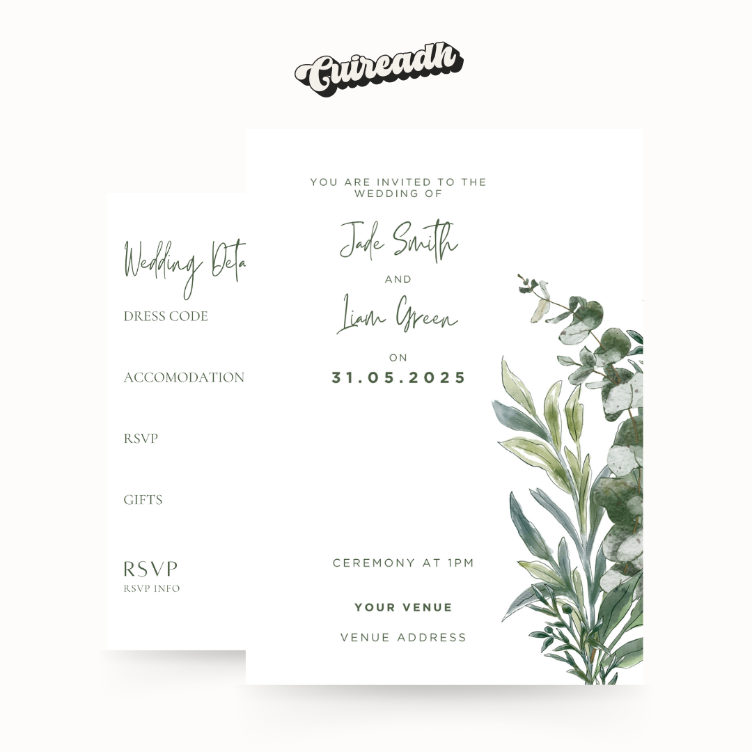 Minimal Greenery Invitation