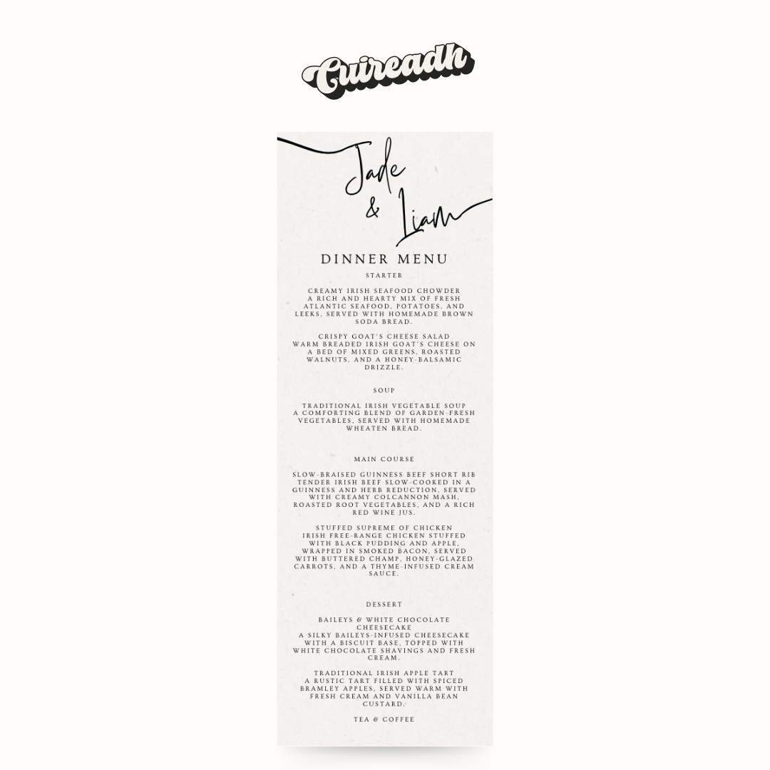 Minimal Calligraphy Menu