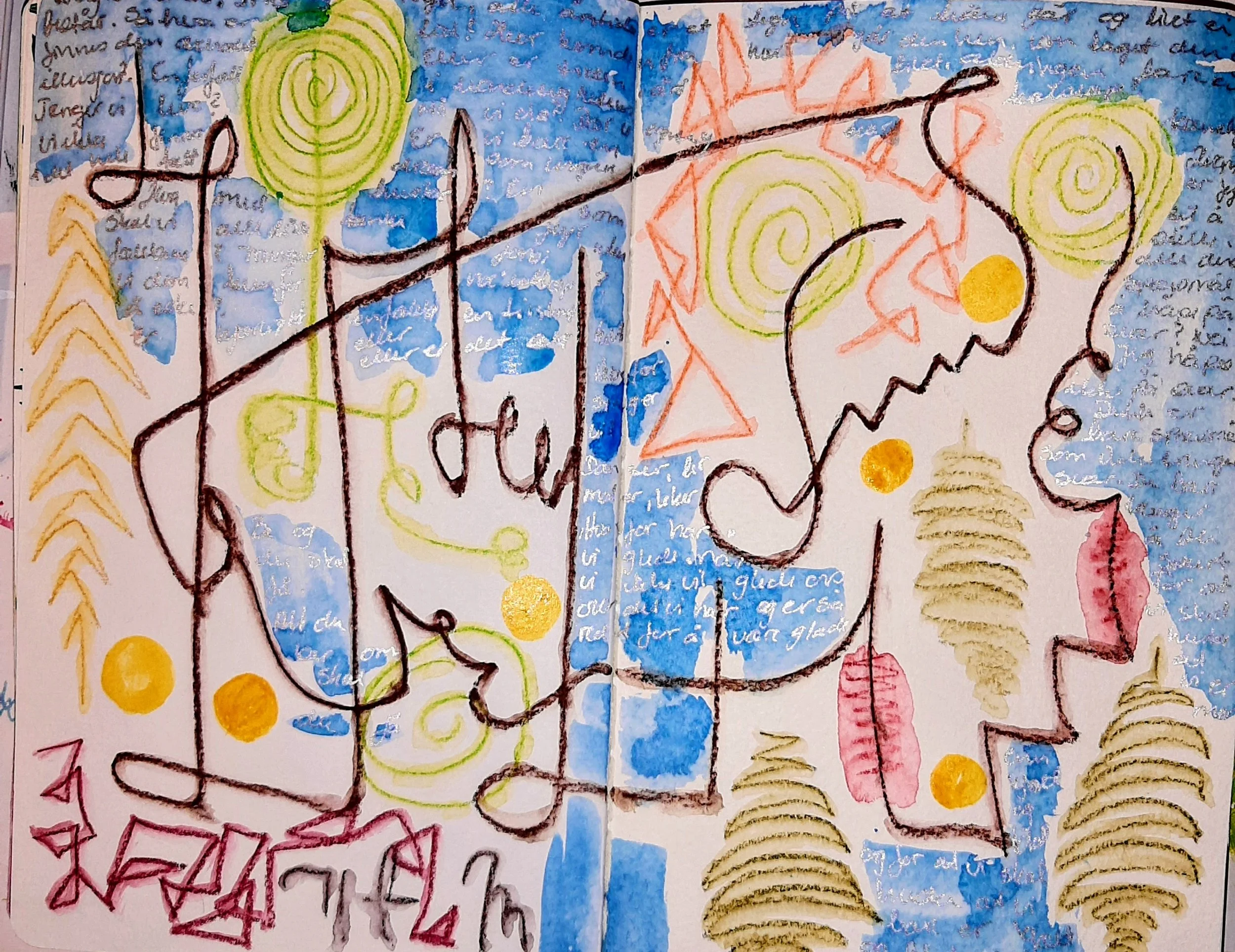 Skisse. Testing av nye kritt