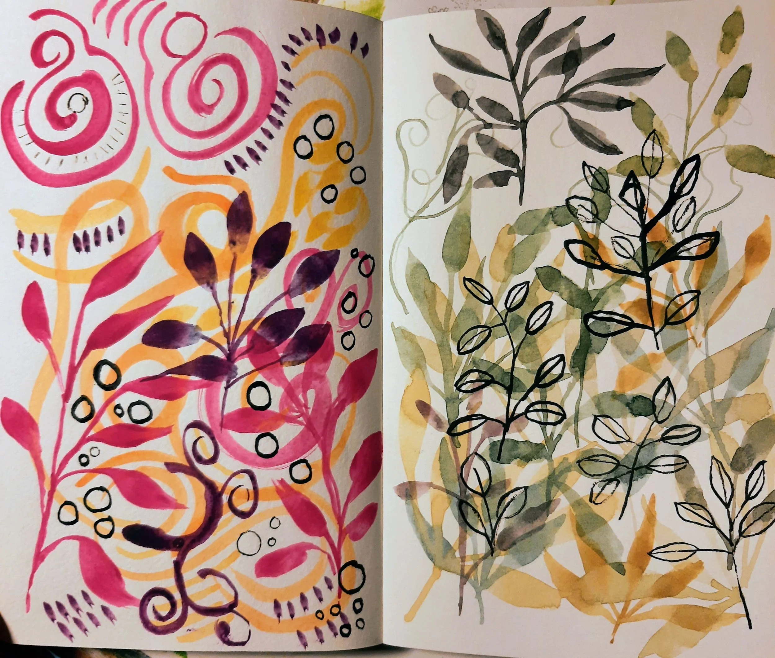 Skisse. testing av ulike medier i lag