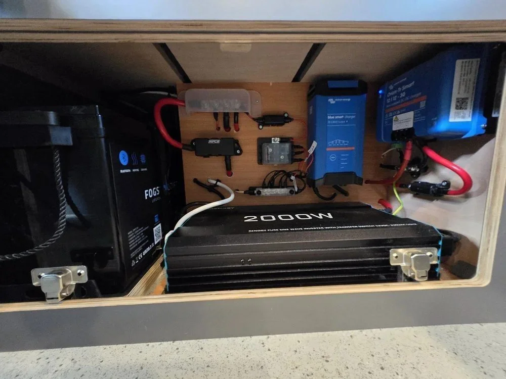 Electrical system installation in bespoke VW T6.1 campervan conversion