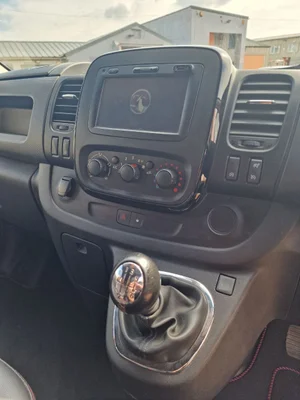 Cab interior of a custom Vauxhall Vivaro campervan conversion