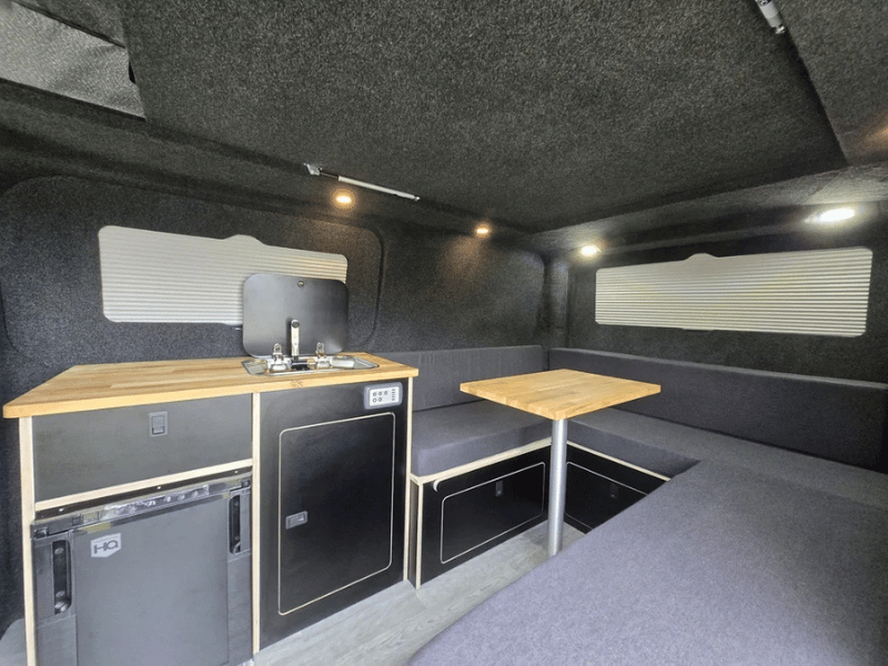 Premium interior finish inside Ford Transit Custom camper conversion