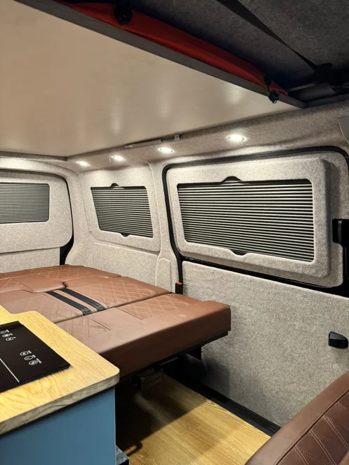 Vanshades fitted to windows in bespoke VW T6.1 campervan conversion