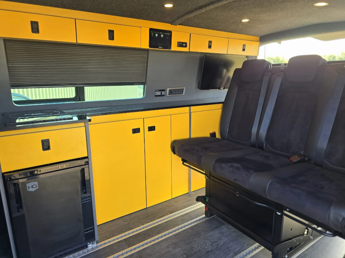 Mobiframe floor system installed by VW camper specialists in a VW T6.1 camper conversion