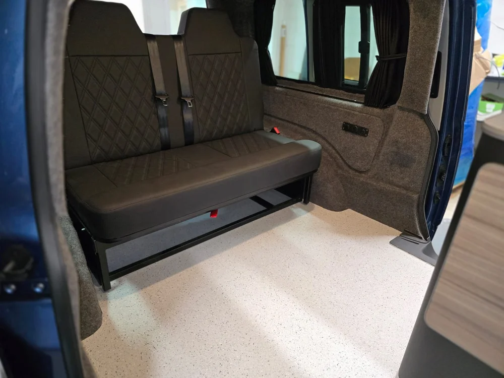 Altro flooring fitted inside VW Caddy campervan