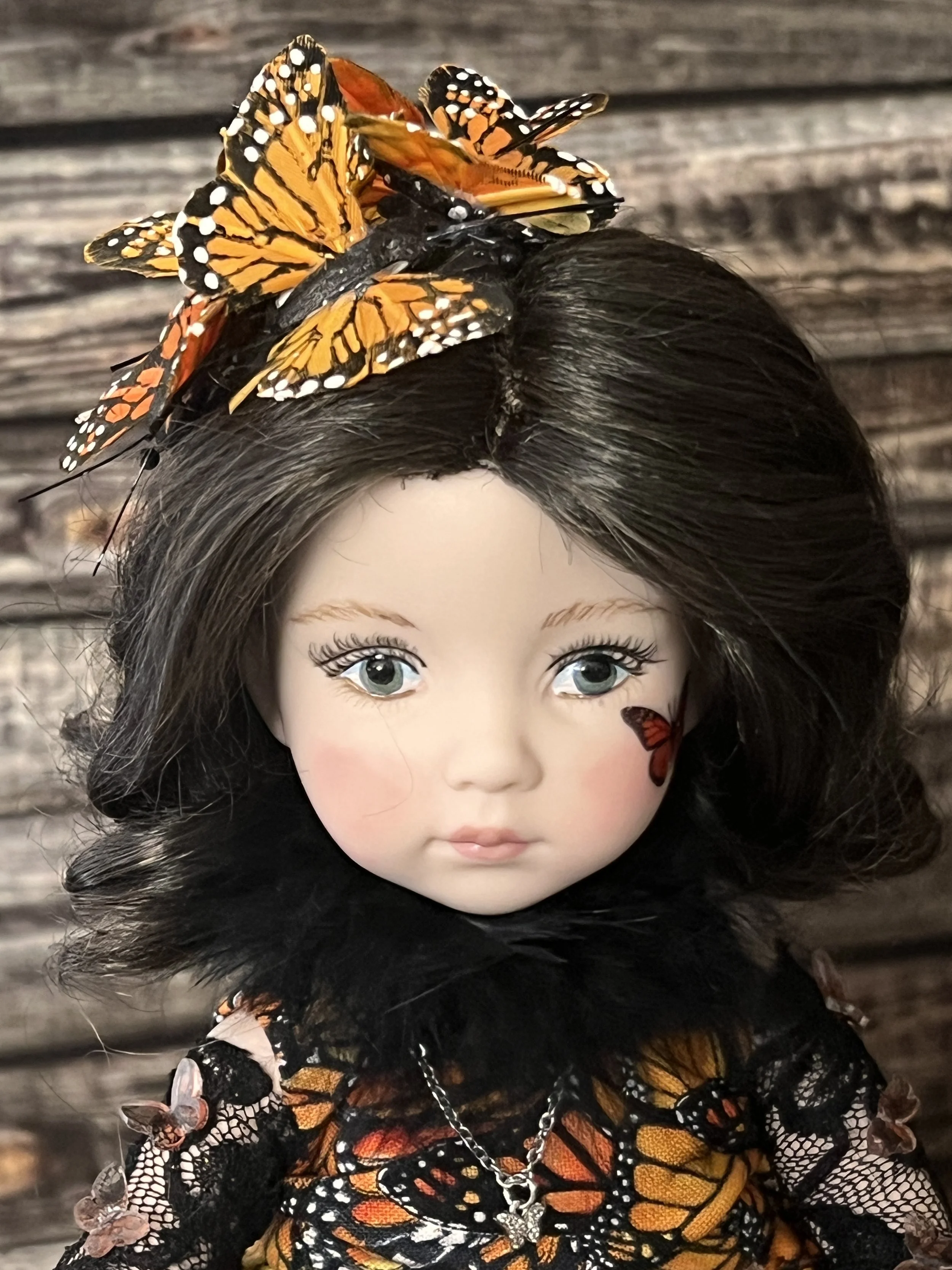 Adele – Keeper of the Monarch Light | Handcrafted Porcelain OOAK Doll