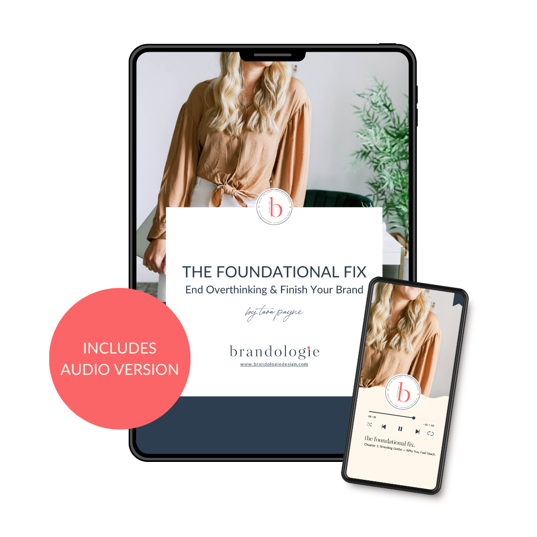 Digital devices displaying a book titled "The Foundational Fix" by Boy Tara Payne, with a woman with blonde hair wearing a tan blouse in the background and a green plant nearby.