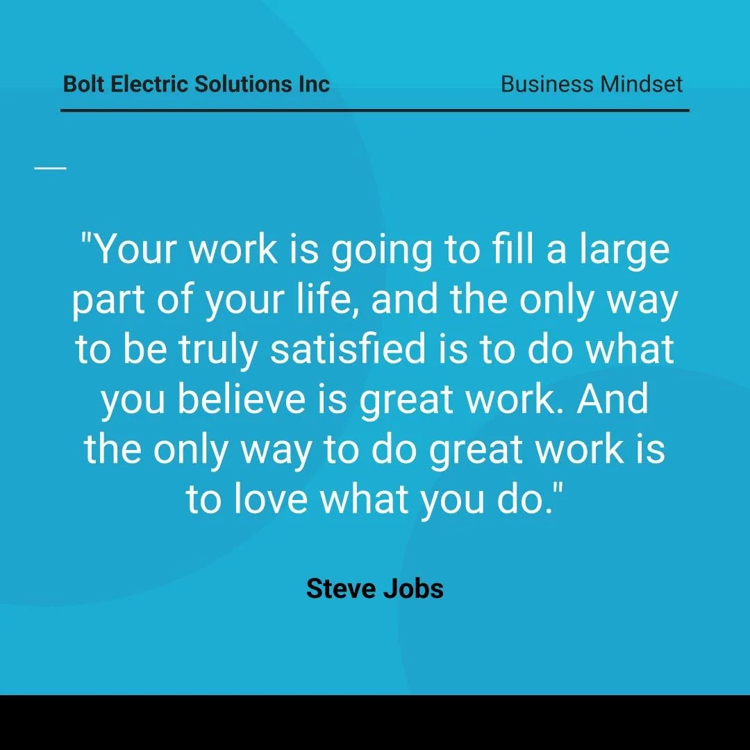 ⚡Passion Fuels Great Work!⚡
At Bolt Electric Solutions, we believe in loving what we do, bringing reliable and high-quality electrical solutions to your home. 💡

What motivates YOU to do great work every day? Drop a comment below! ⬇️

#BusinessMinds