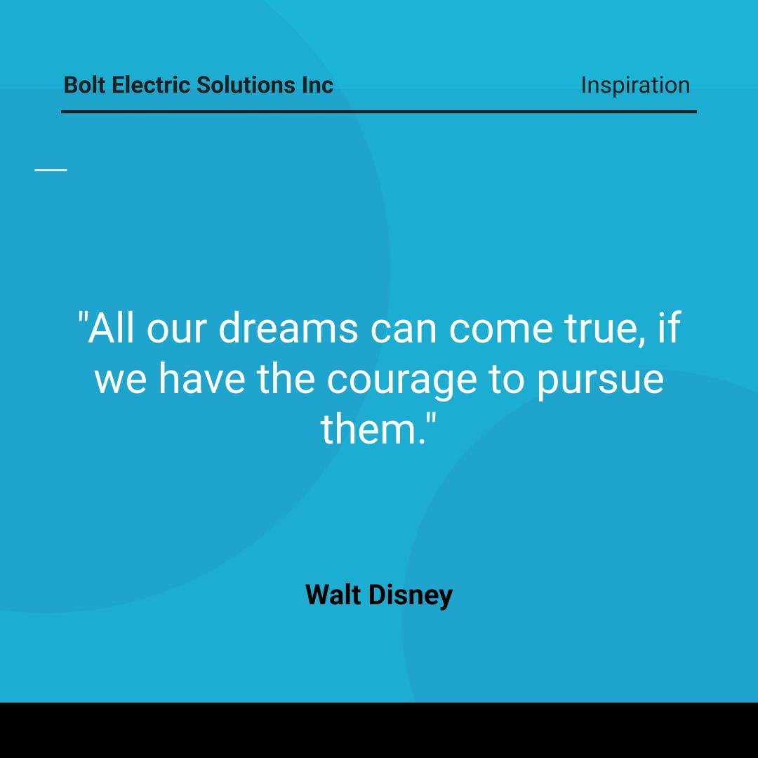 ✨Dream it. Do it. ✨
At Bolt Electric Solutions⚡we believe in chasing big dreams with bold action &mdash; just like this quote from Walt Disney reminds us!💡Whether it&rsquo;s lighting up your home or powering up your future, we&rsquo;re here to help 