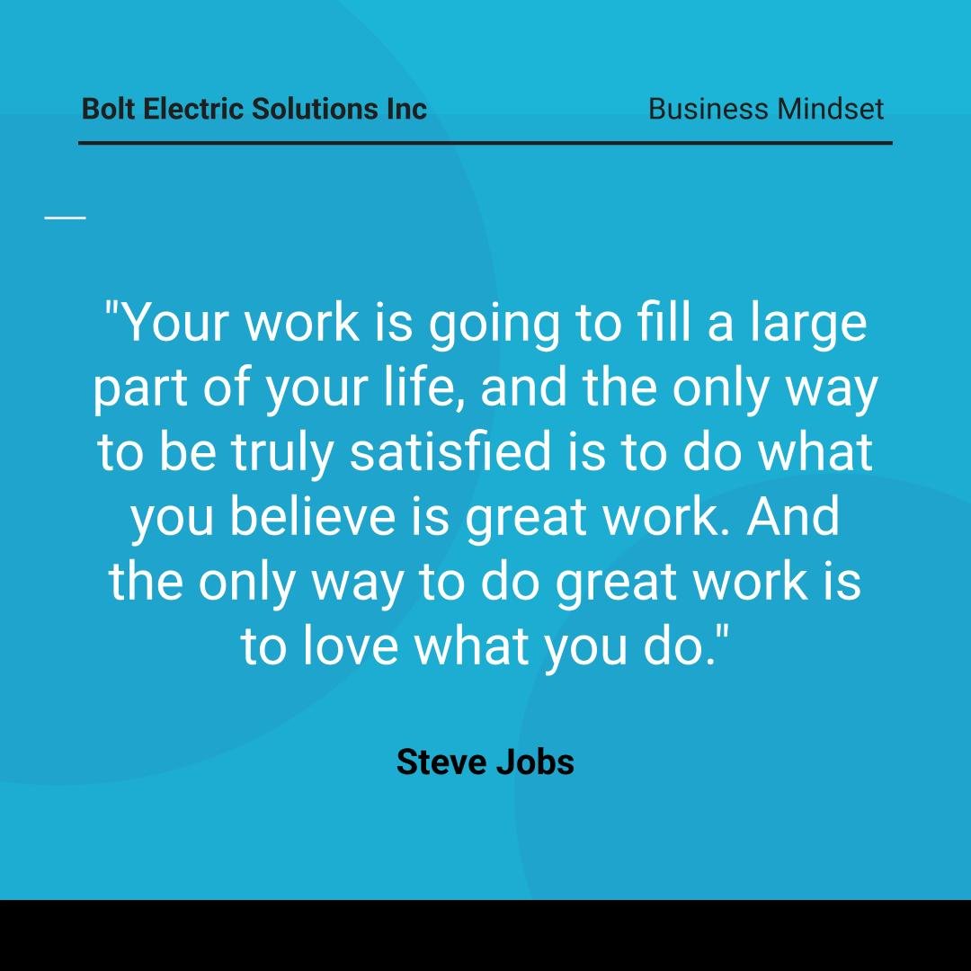 ⚡Passion Fuels Great Work!⚡
At Bolt Electric Solutions, we believe in loving what we do, bringing reliable and high-quality electrical solutions to your home. 💡

What motivates YOU to do great work every day? Drop a comment below! ⬇️

#BusinessMinds