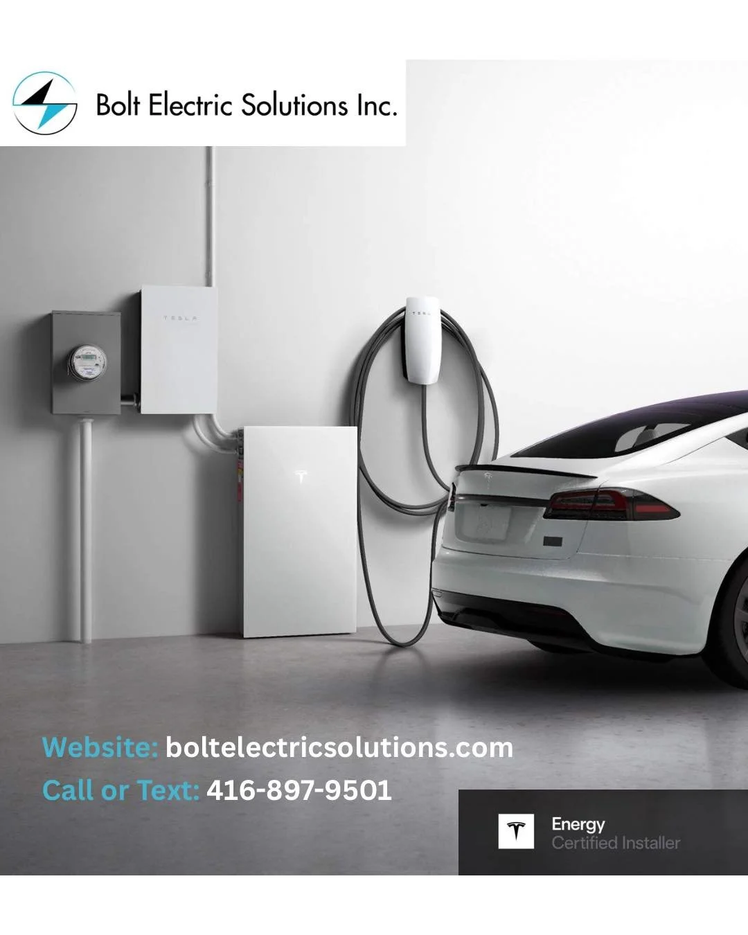 ⚡ Big news &mdash; Bolt Electric Solutions Inc. is now a Tesla Certified Installer! 🥳⚡ 

We&rsquo;re proud to offer Tesla&rsquo;s cutting-edge energy solutions, including:
🔋 Powerwall 3 &ndash; reliable home backup &amp; energy storage
🚗 Tesla Wal