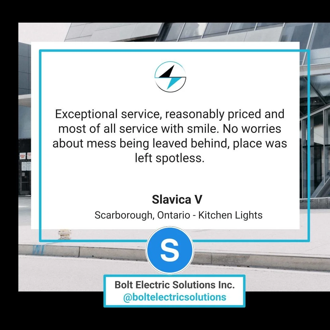 Hearing from our happy customers makes our day! Thank you for trusting us with your home🏡

Not all electrical repairs need to be expensive💲

Contact Bolt Electric Solutions💡and discuss your options with us before you undertake a new project. We're