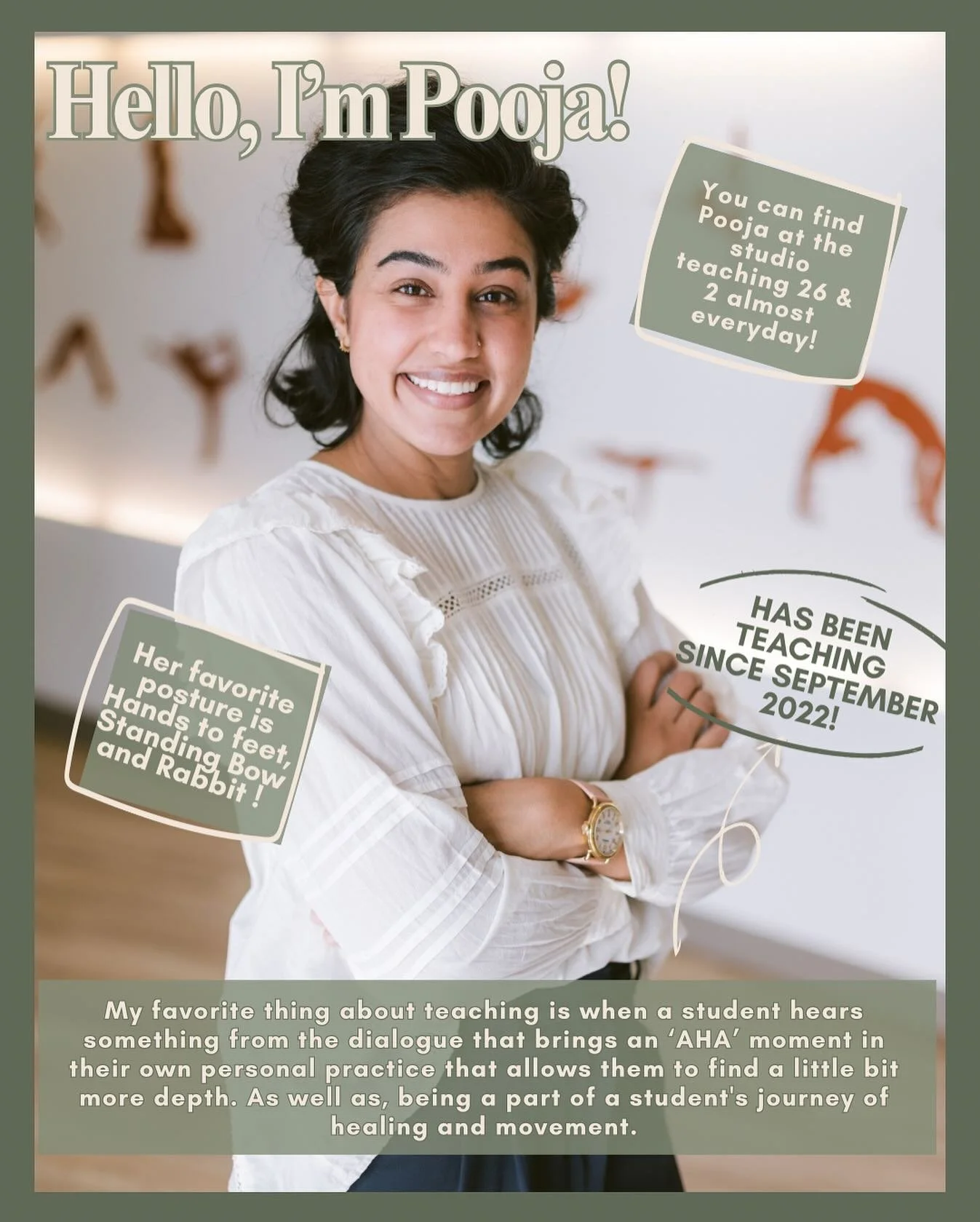 Meet Pooja β¨
Owner, instructor, and the heart behind Union Yoga. π
Pooja’s mission is simple — to create a welcoming space where everyone feels seen, supported, and inspired to grow both on and off the mat. π§‍βοΈ
Whether she’