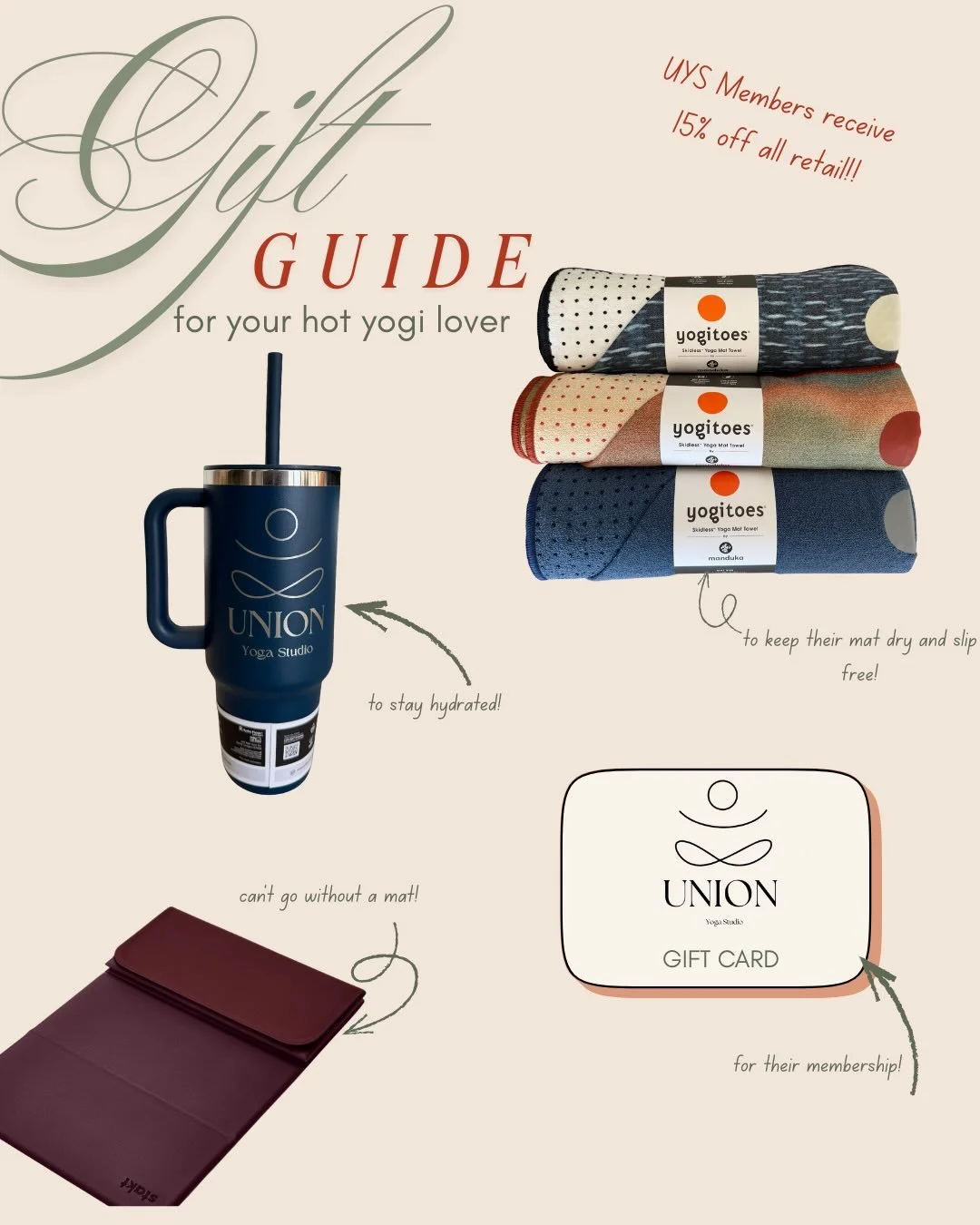 For the yogi, the Pilates lover, and anyone who loves to flow, breathe, and look good doing it &mdash; this guide is packed with our studio faves for anyone on your list. 

From must-have gear to self-care essentials, we&rsquo;ve got gifts that eleva