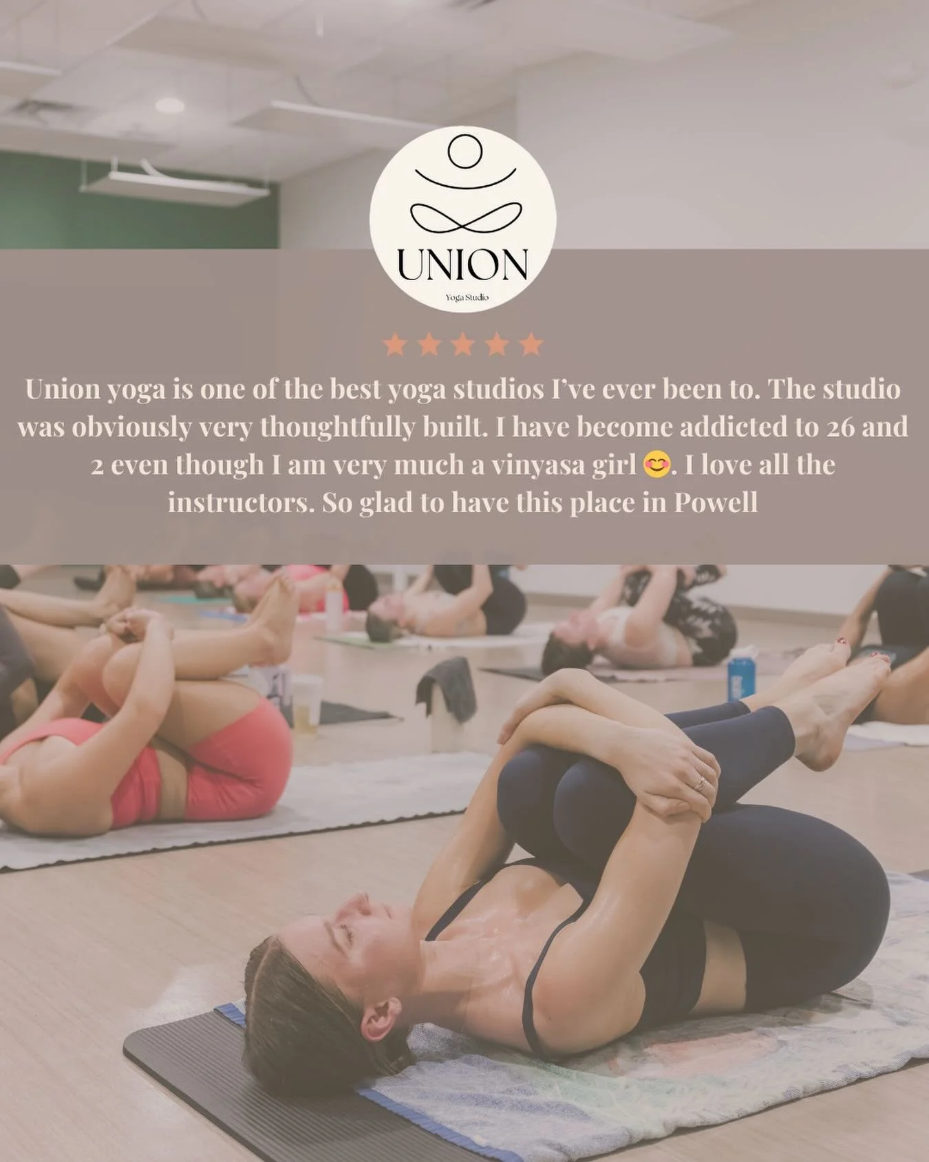 Your words. Our gratitude. 🤍
 We love hearing how Union Yoga is supporting your practice, your peace, and your growth. Reviews like this remind us why we do what we do.
Thank you for sharing your experience with us &mdash; and for being part of the 