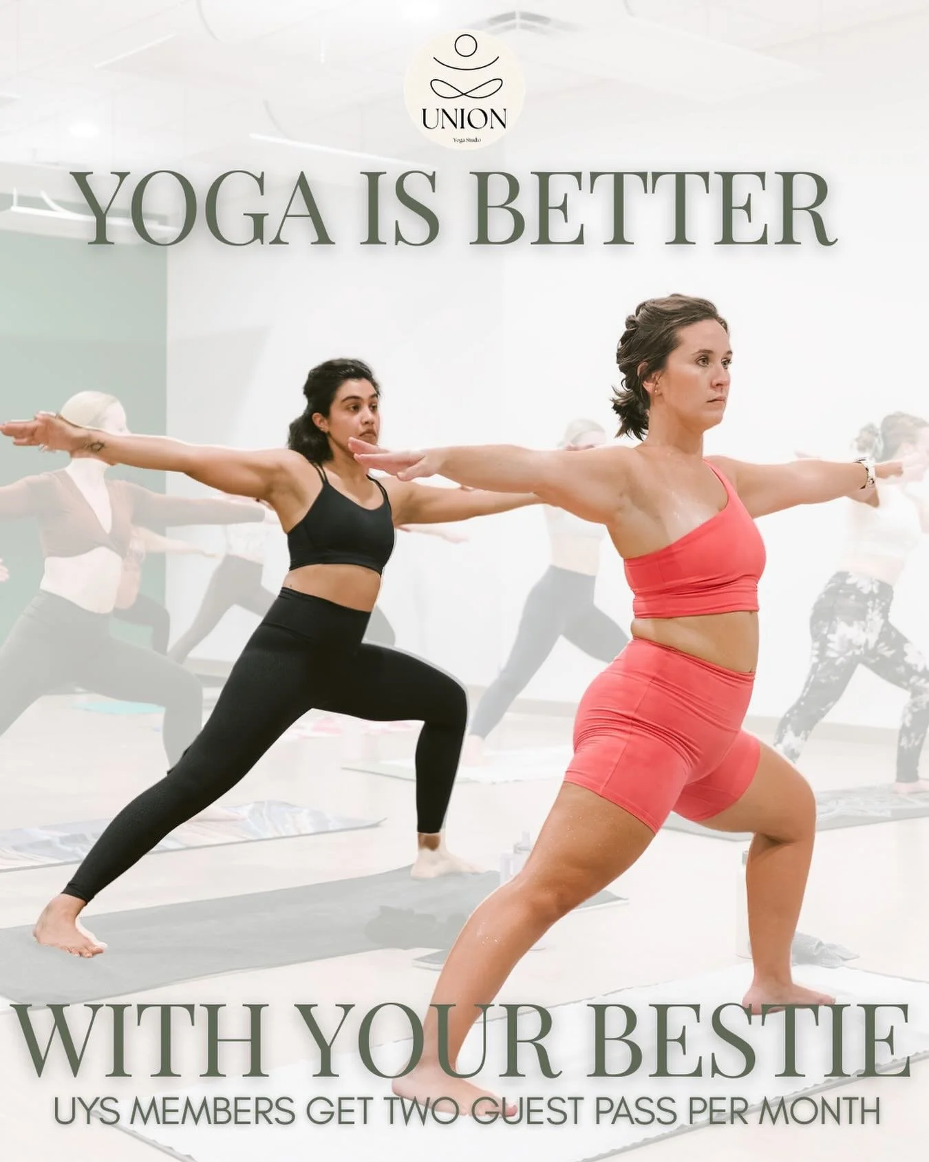 One of the best perks of being a Union Yoga member? Sharing the experience 🤍

Union Yoga members receive TWO guest passes each month to bring a friend to class. Whether it&rsquo;s their first time trying hot yoga, they&rsquo;ve been curious about pi