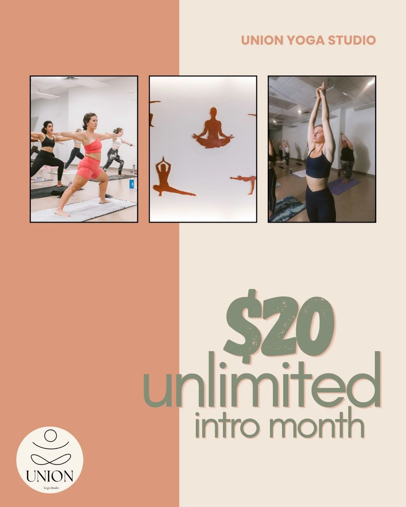 ✨ New to the mat or looking for a new happy place? ✨

For just $20, enjoy a whole month of unlimited classes &mdash; no strings, no commitment, just pure union bliss. 🧘&zwj;♀️

 Come breathe, move, and see how good it feels to make time for you. 💛
