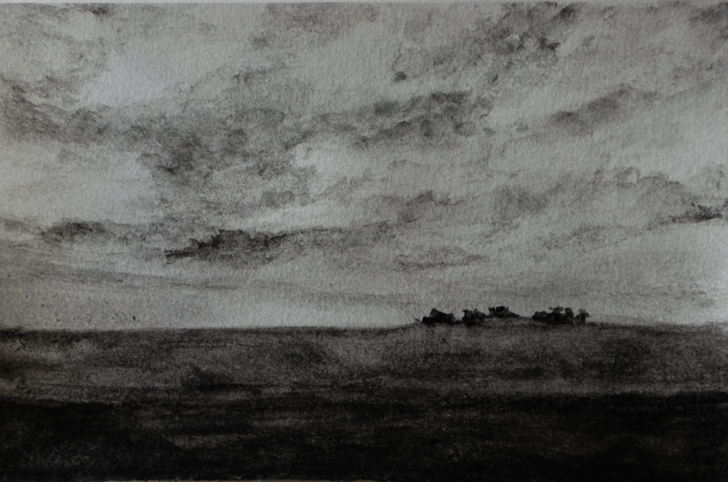 Passing Through Charcoal on Paper, 6x9 inches