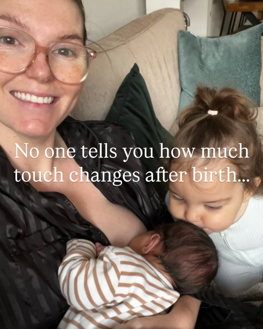 No one tells you how much touch changes after birth.

You spend your whole day holding, feeding, soothing.
 By the time someone offers you a hug, you flinch instead of soften. You&rsquo;re not broken for feeling that way. You&rsquo;re just touched ou