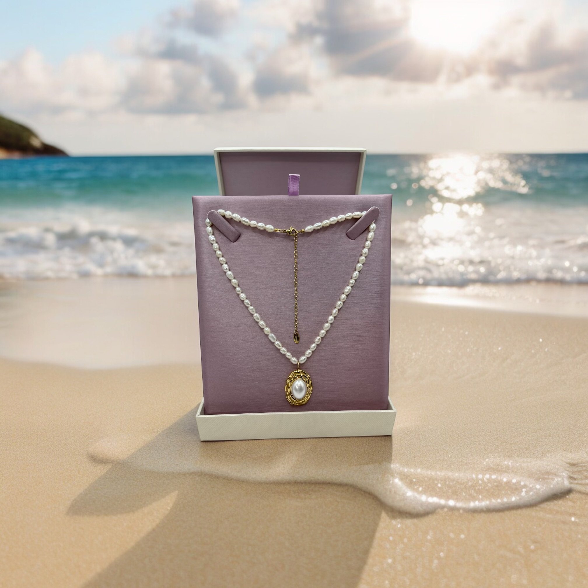 "PEARL" 18K GOLD FILLED CHOKER NECKLACE