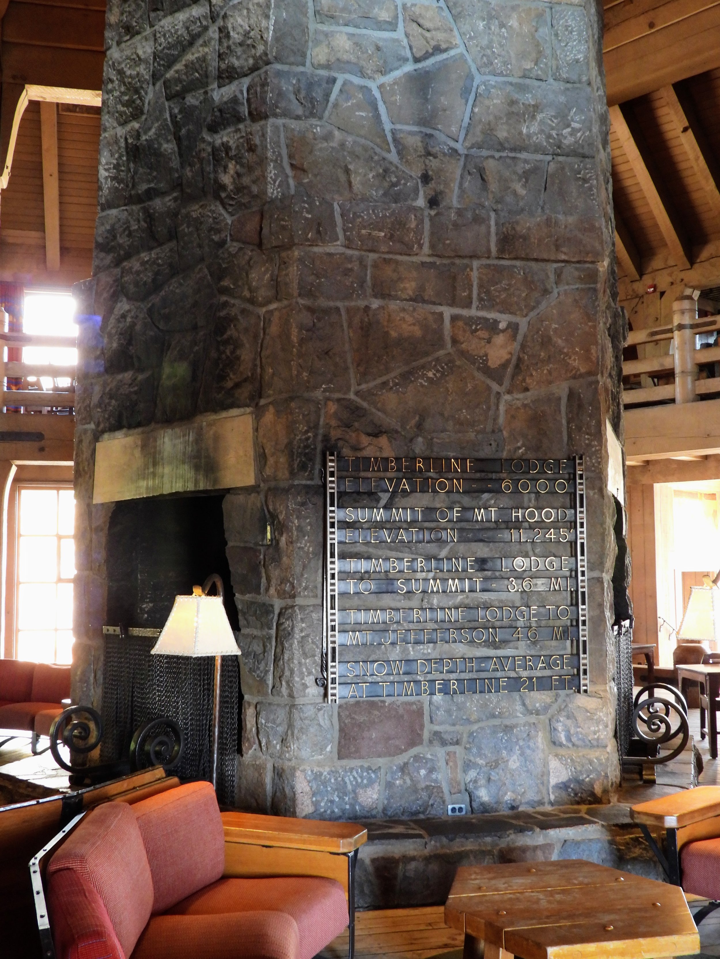   Fireplace in Timberline Lodge  