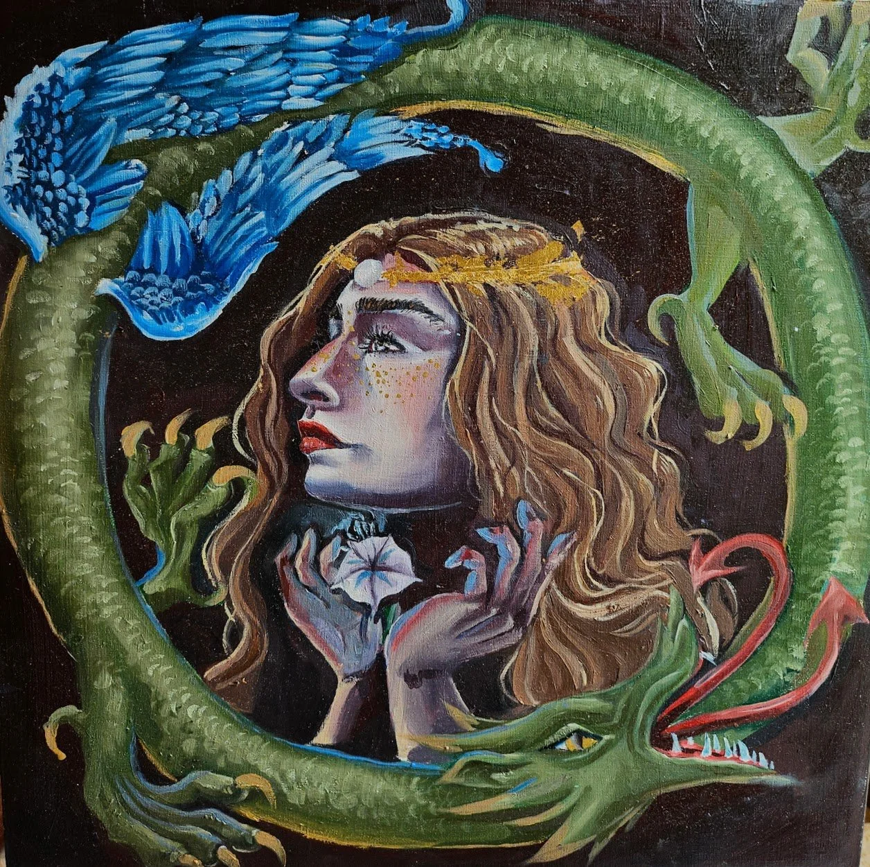 'Synthesis of Cycles'; 2022, Oil on Canvas, 10'' x 10''