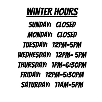 We are switching up our hours for winter! We have also added later hours on Thursday for all you folks with 9-5s, happy growing!