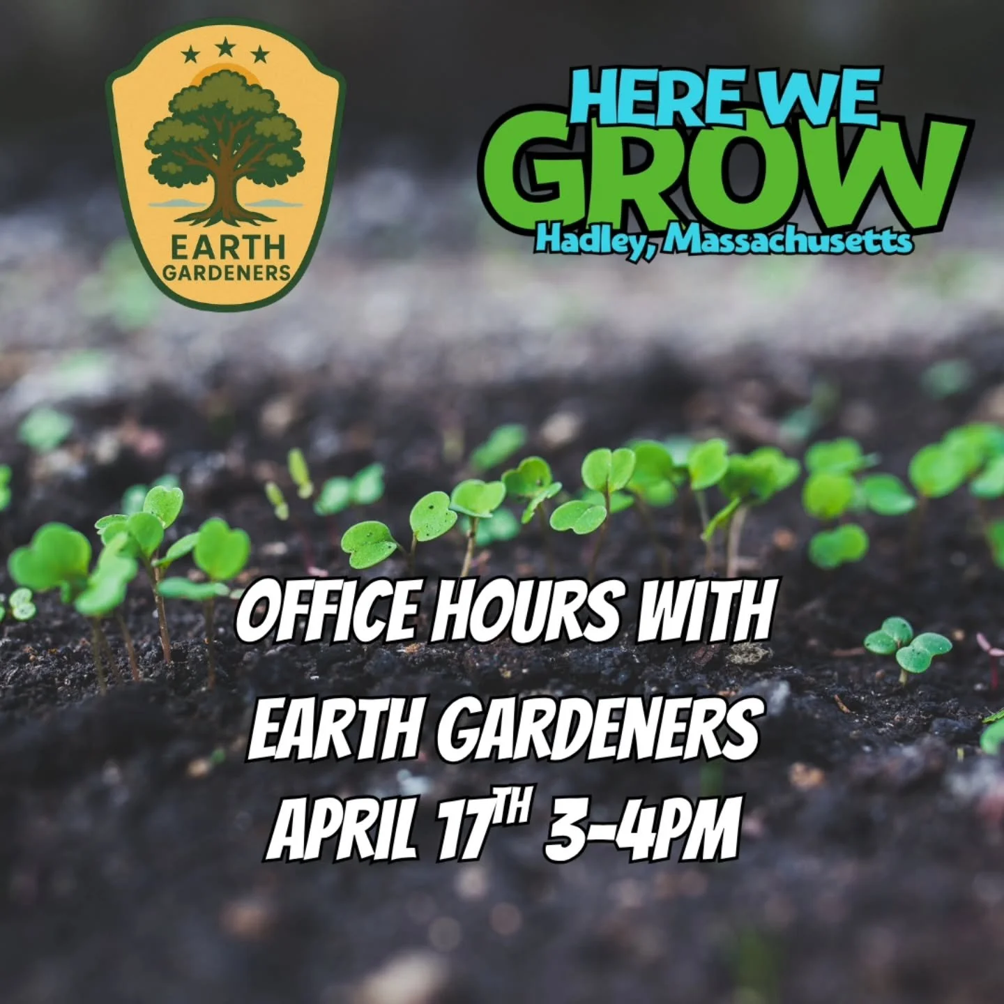 Come by Here We Grow on April 17th from 3-4pm and join Office Hours with Erik Vegeto of @earth.gardeners ! Come learn about soil and plant science and ask any questions you have!