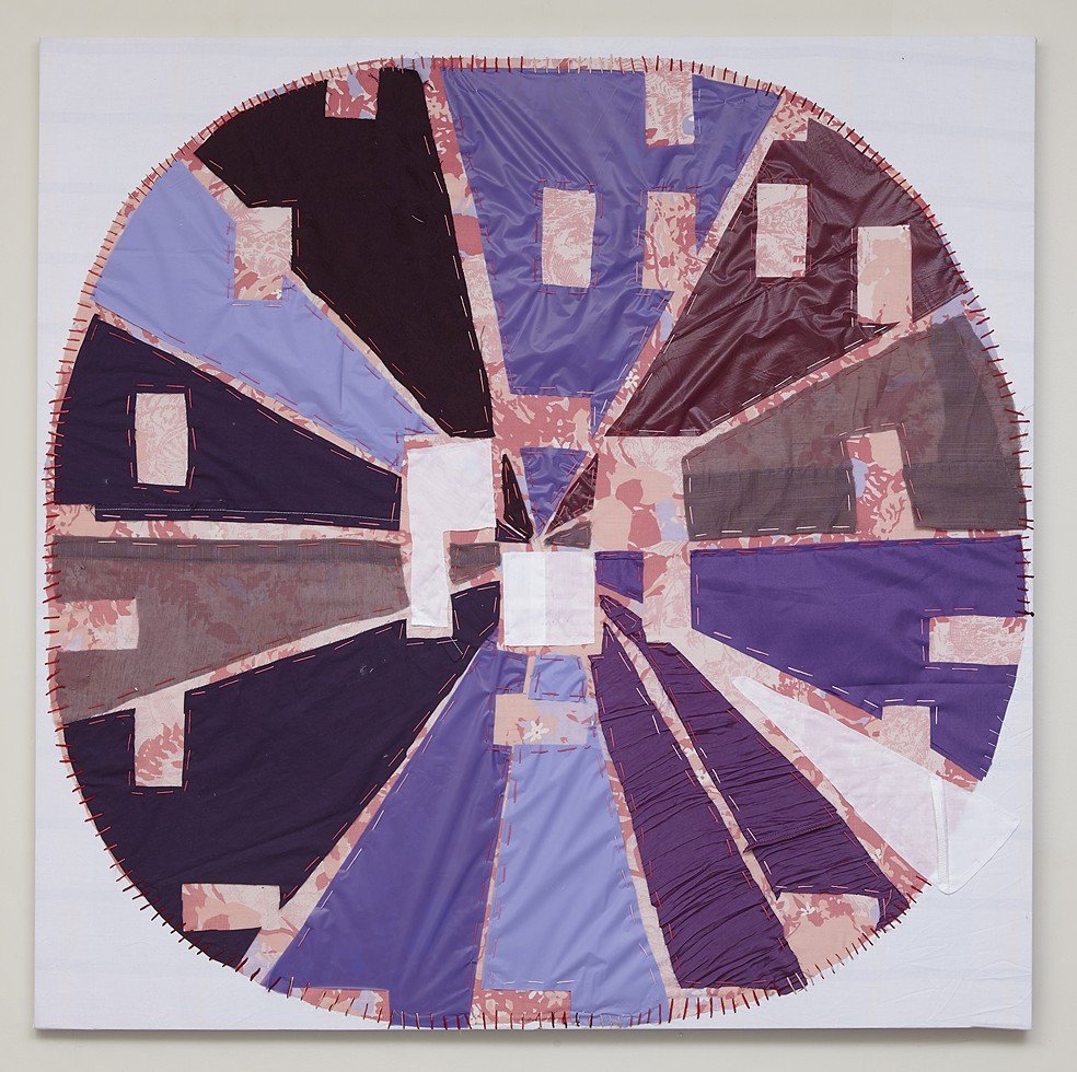 Drunk Eye, 2017
Repurposed Textiles on Canvas, 42 x 42 in