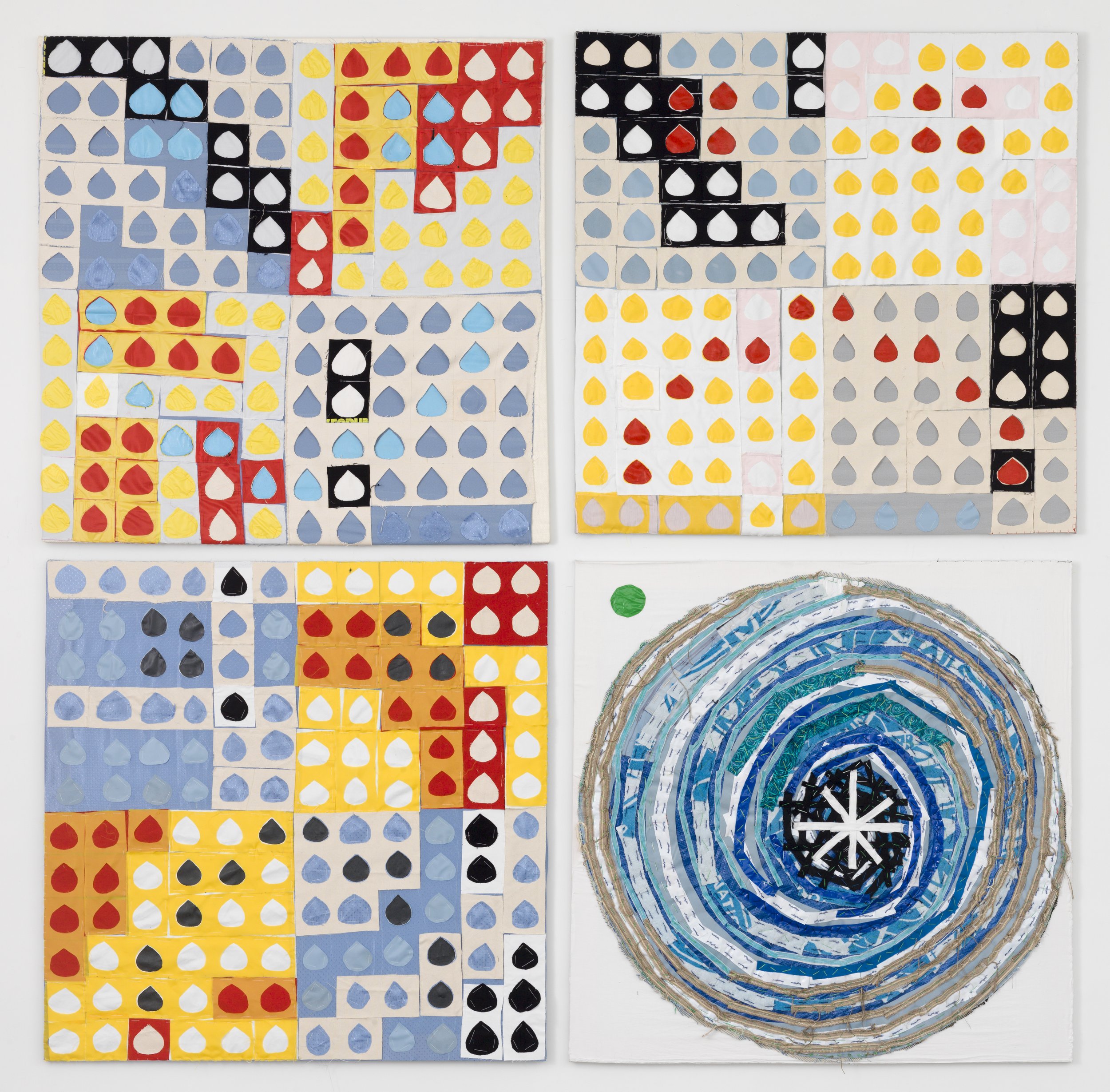 Calendar Series, 2014 - 2019, Repurposed fabric on canvas