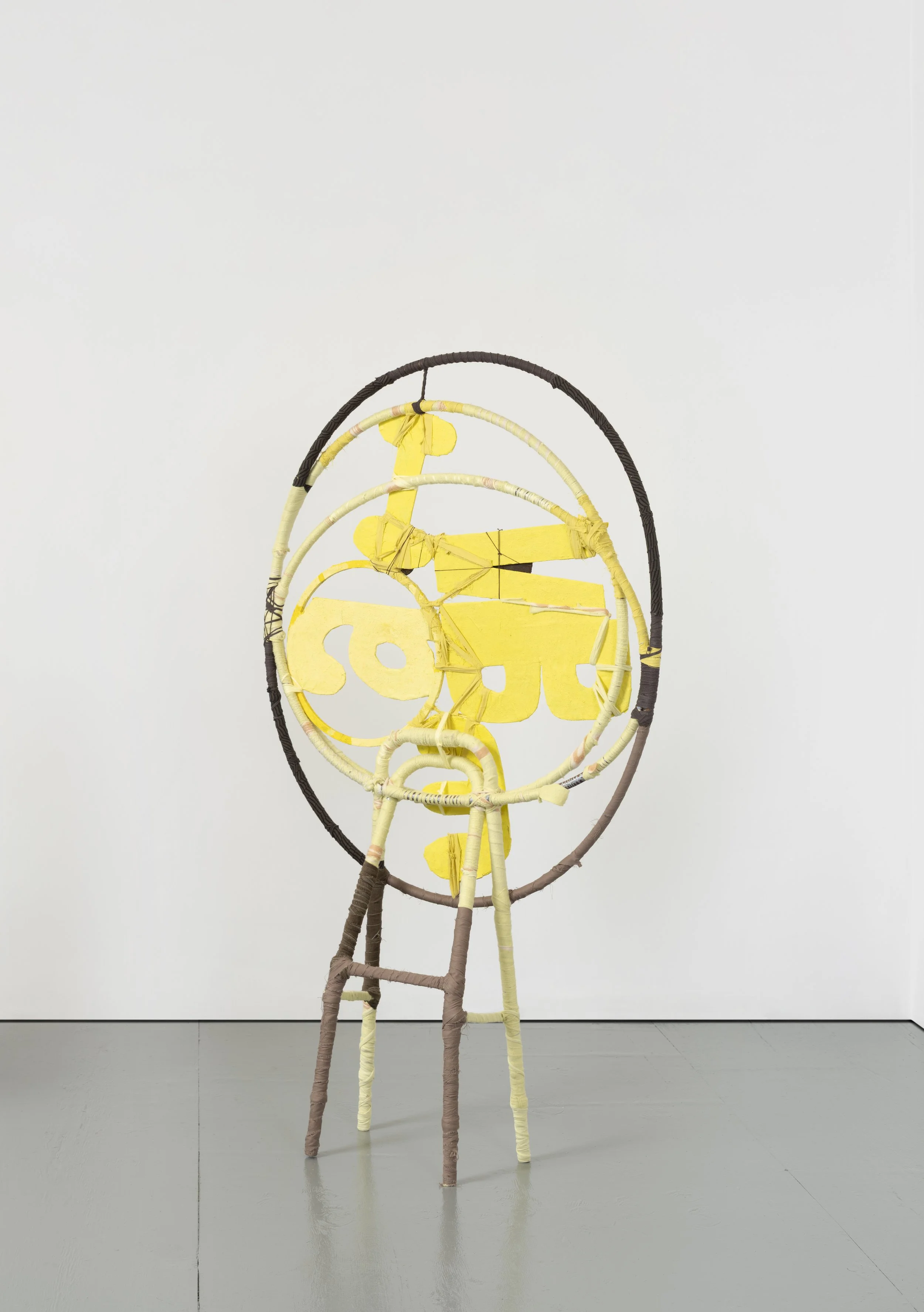  The Beginner,  2025 
Found objects, repurposed textiles, earth and mineral pigment 
68 x 38 x 10 inches
 
Image by Pierre Le Hors