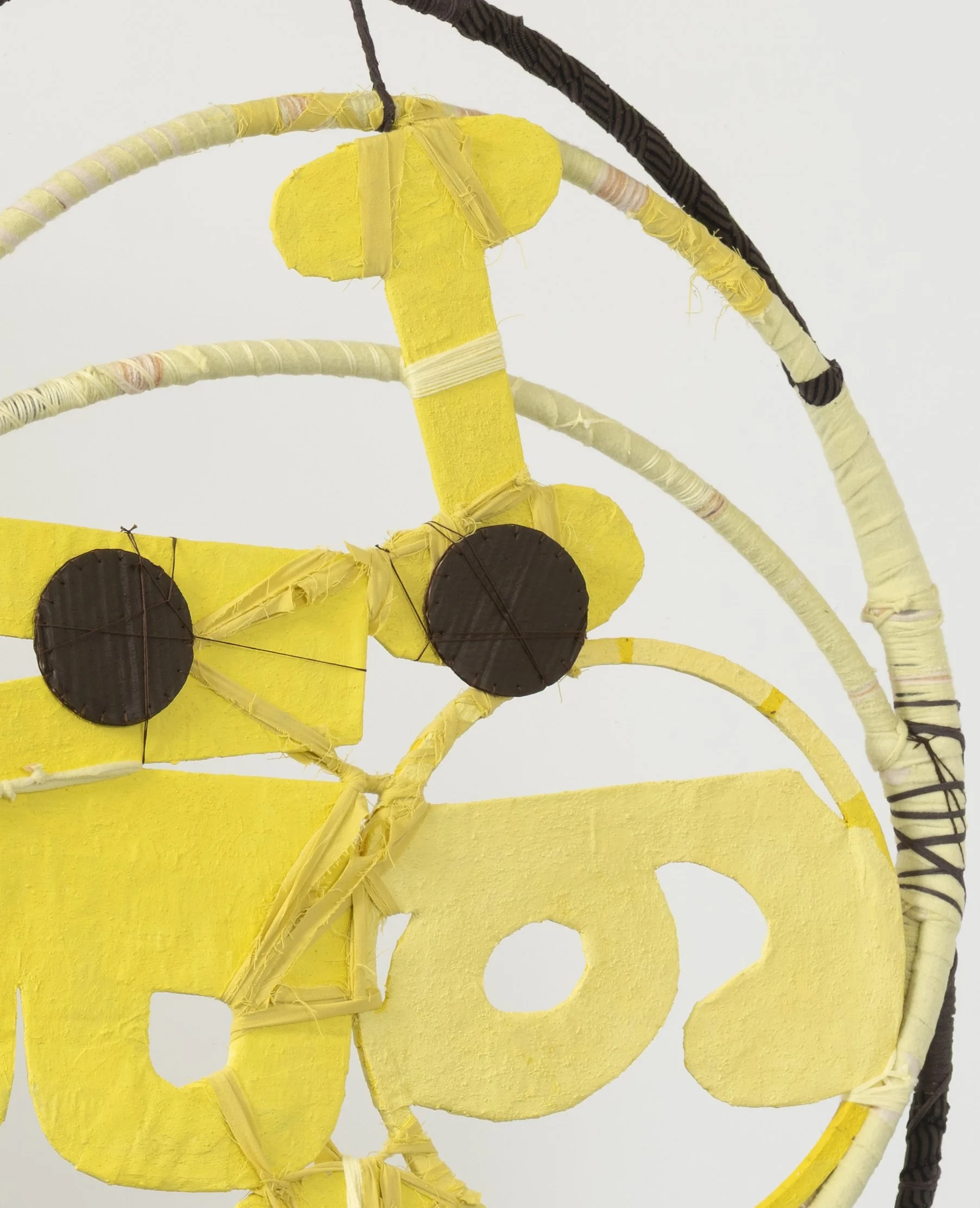  The Beginner,  2025 
Found objects, repurposed textiles, earth and mineral pigment 
68 x 38 x 10 inches
 
Image by Pierre Le Hors