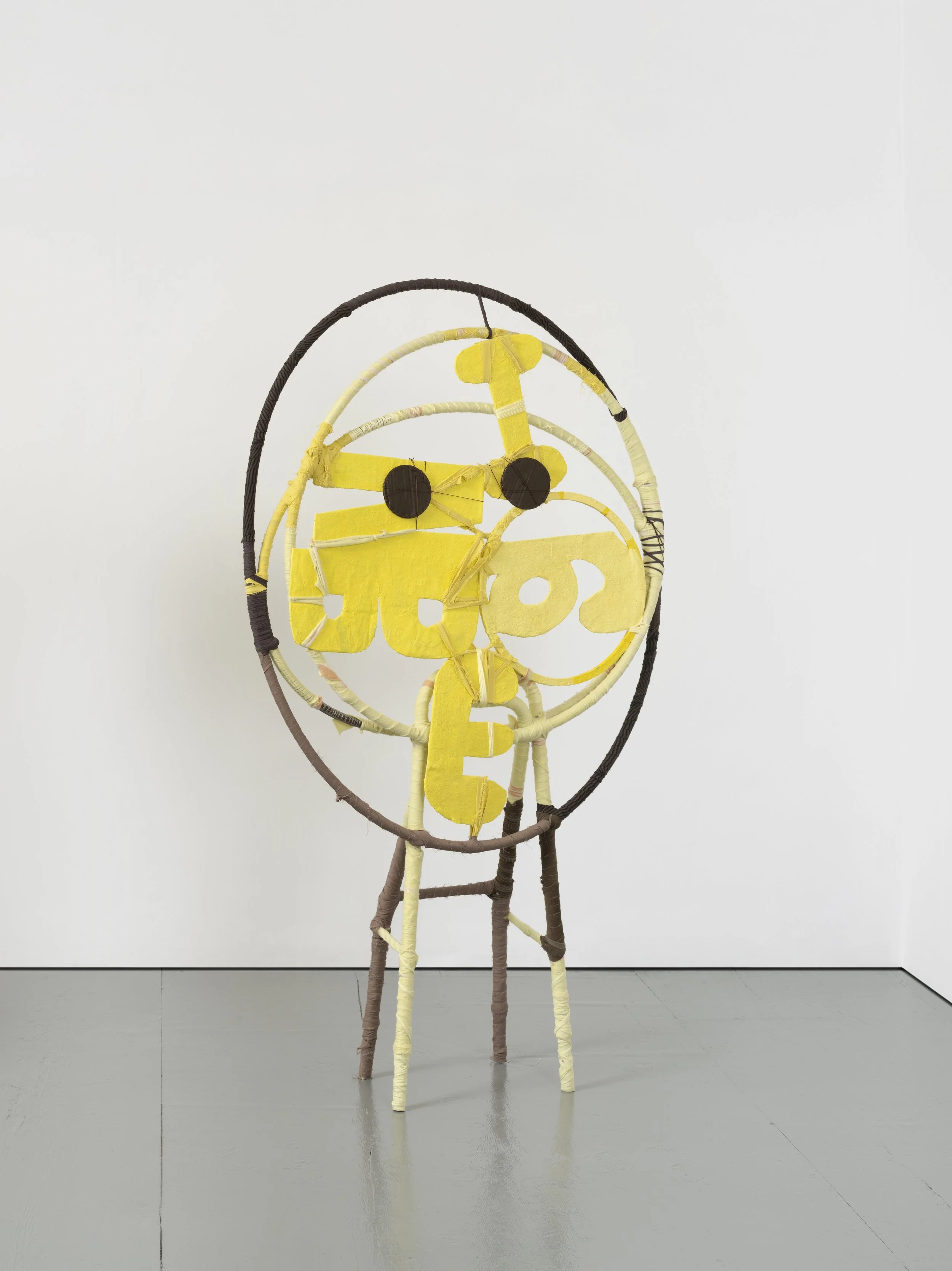  The Hipotenuse,  2024 
Found objects and repurposed textiles  
69 x 38 x 24 inches
 
Image by Pierre Le Hors