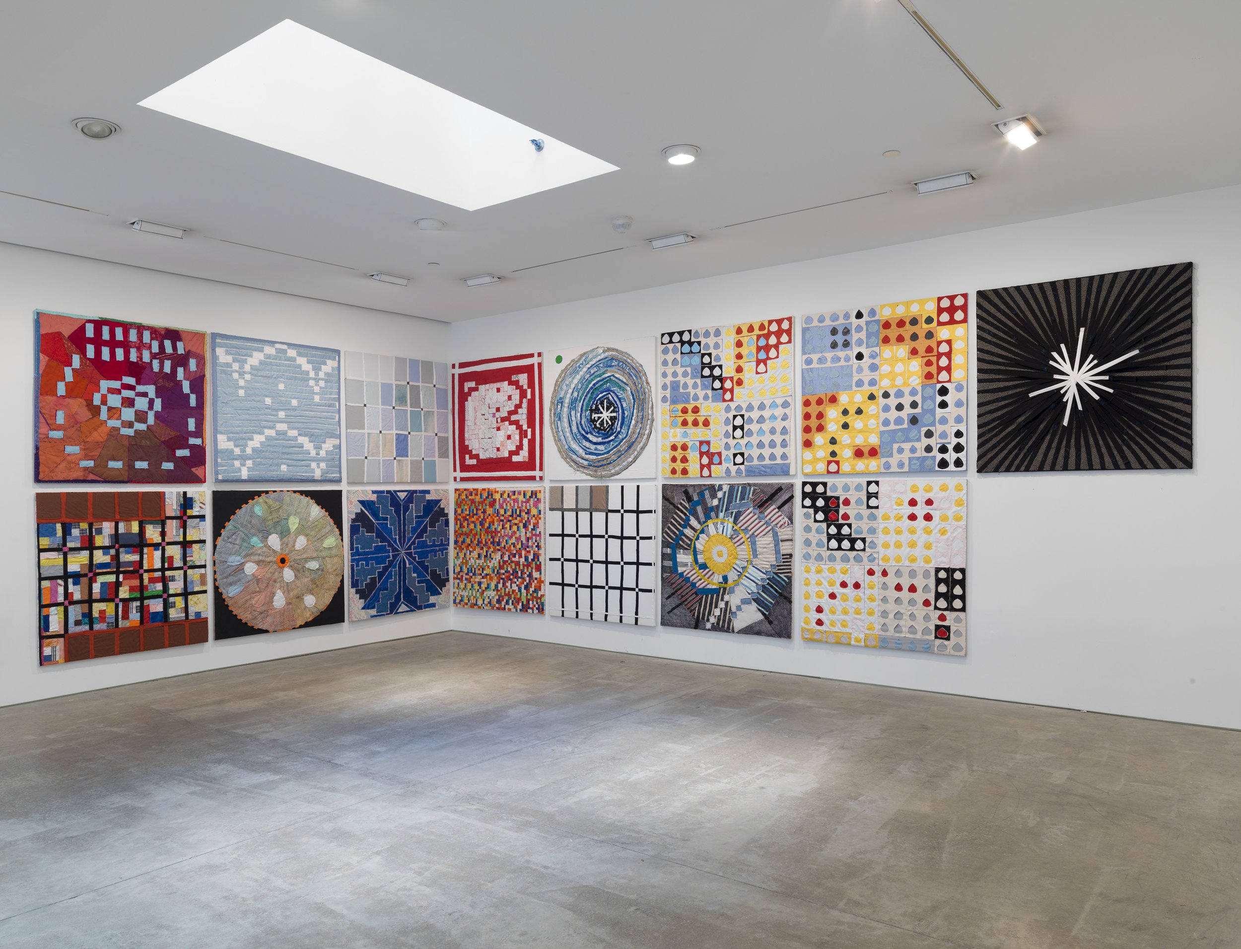 Calendar Series, 2014 - 2019 repurposed textiles on canvas, dimensions variable