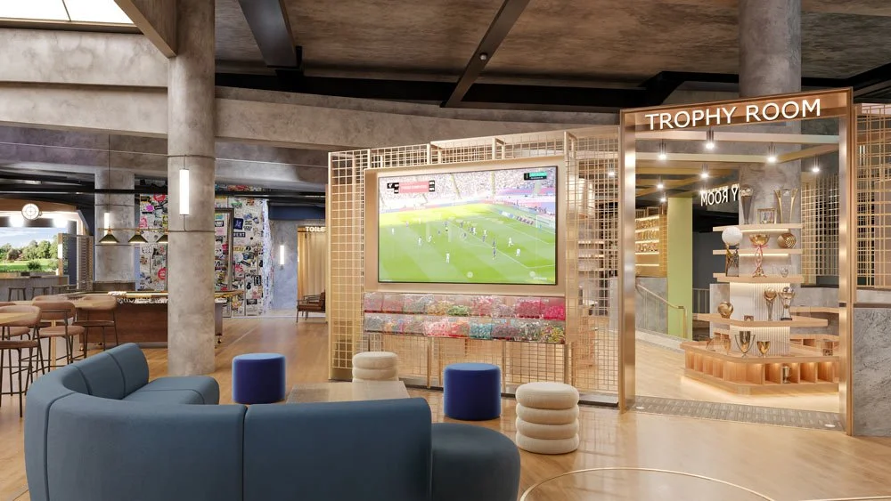 TV area and trophy room