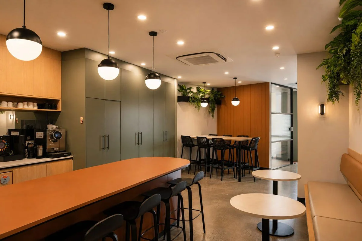 Kitchen with a lot of seating space