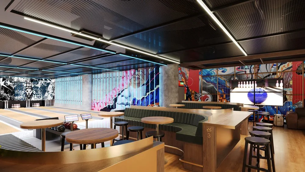 Bowling area and seating