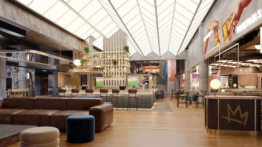 Bar set up with light ceiling