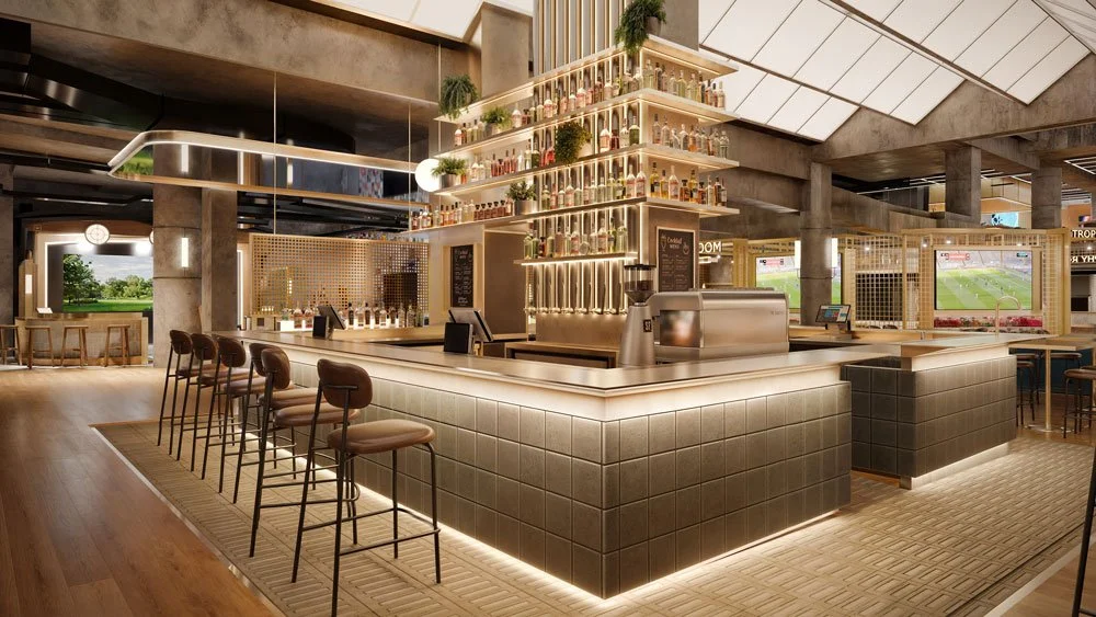 Bar set up with stools