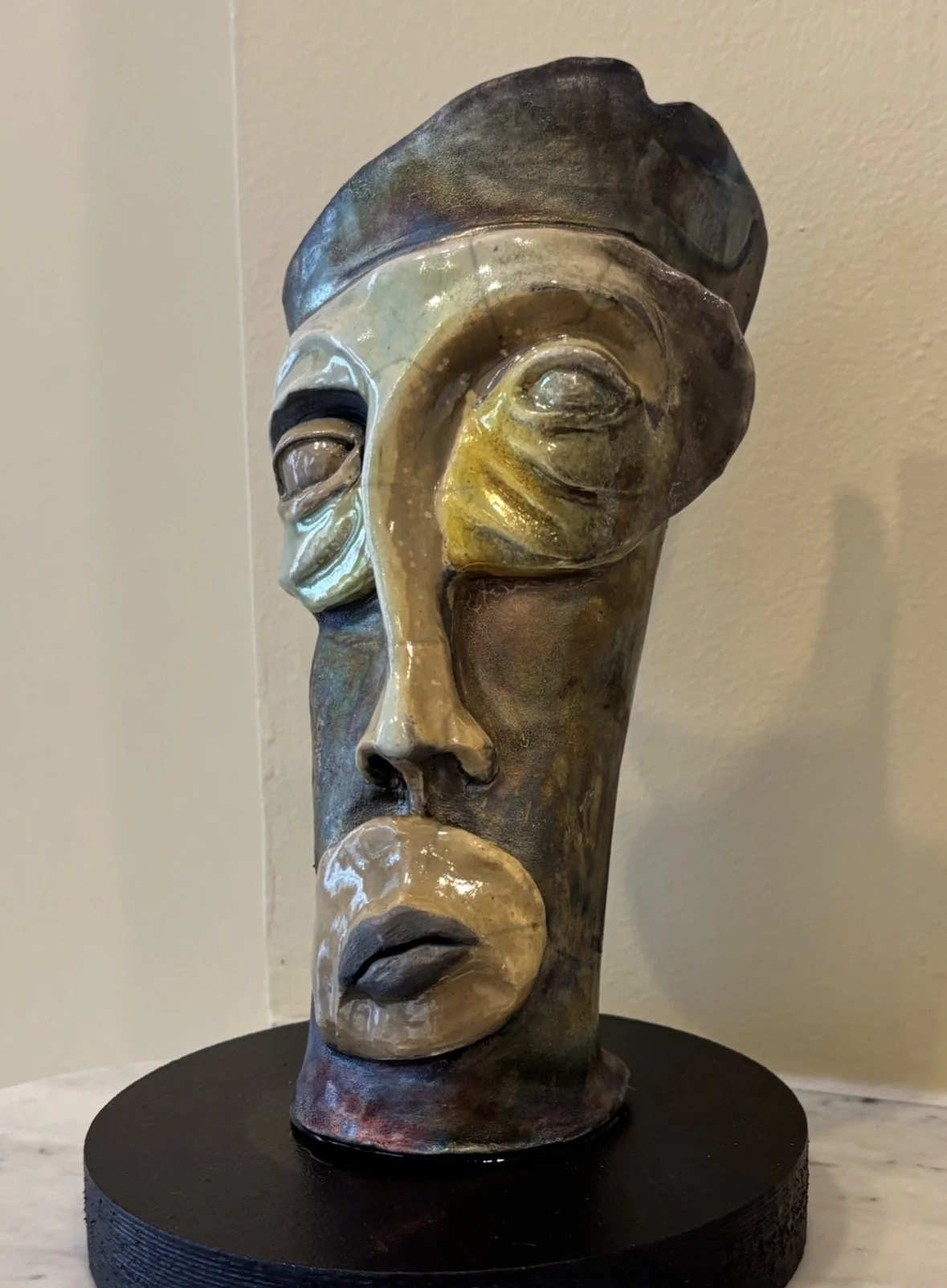 MASKED, 2025, Raku fired ceramic