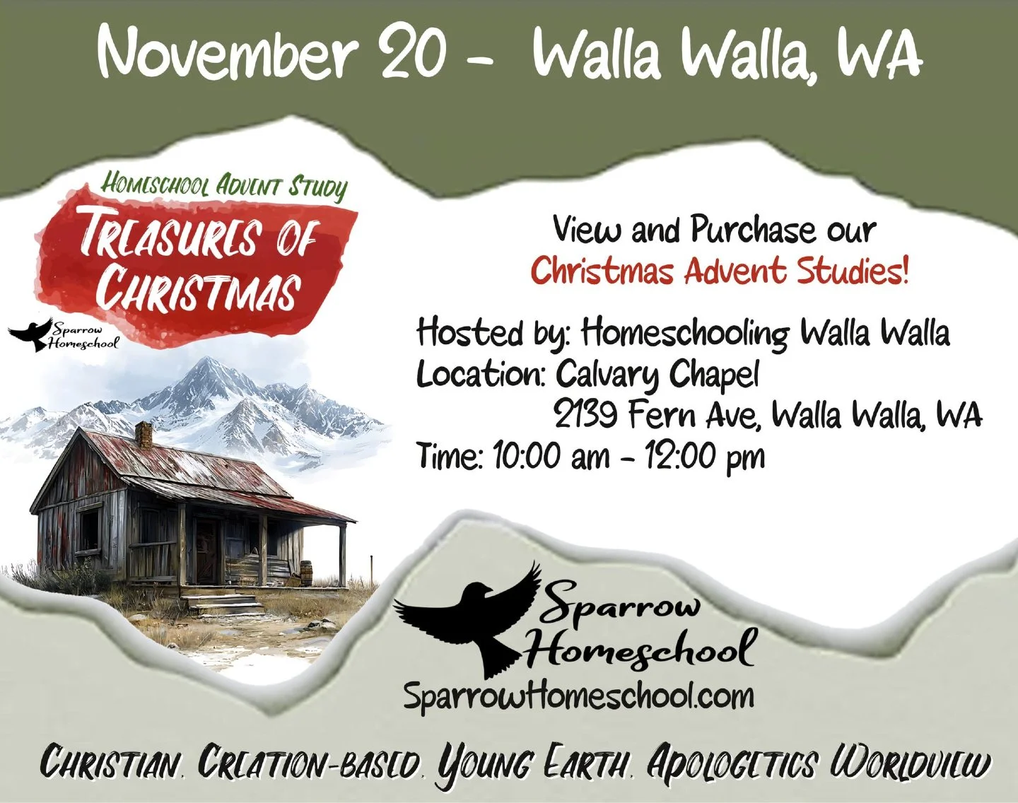 Simplifying December with one beautiful tradition instead of ten scattered activities 🎄✨

Join us **Thursday, Nov 20 at 10am at Calvary Chapel** to preview the Treasures of Christmas Advent Study from @sparrowhomeschool

Perfect for busy families:

